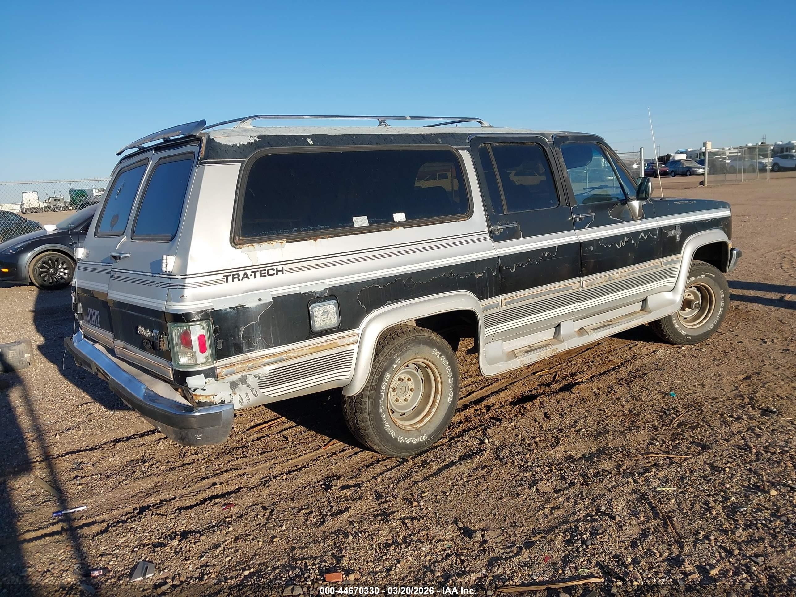 1988 Chevrolet Suburban V10 Blue vin: 1GNEV16K5JF176215