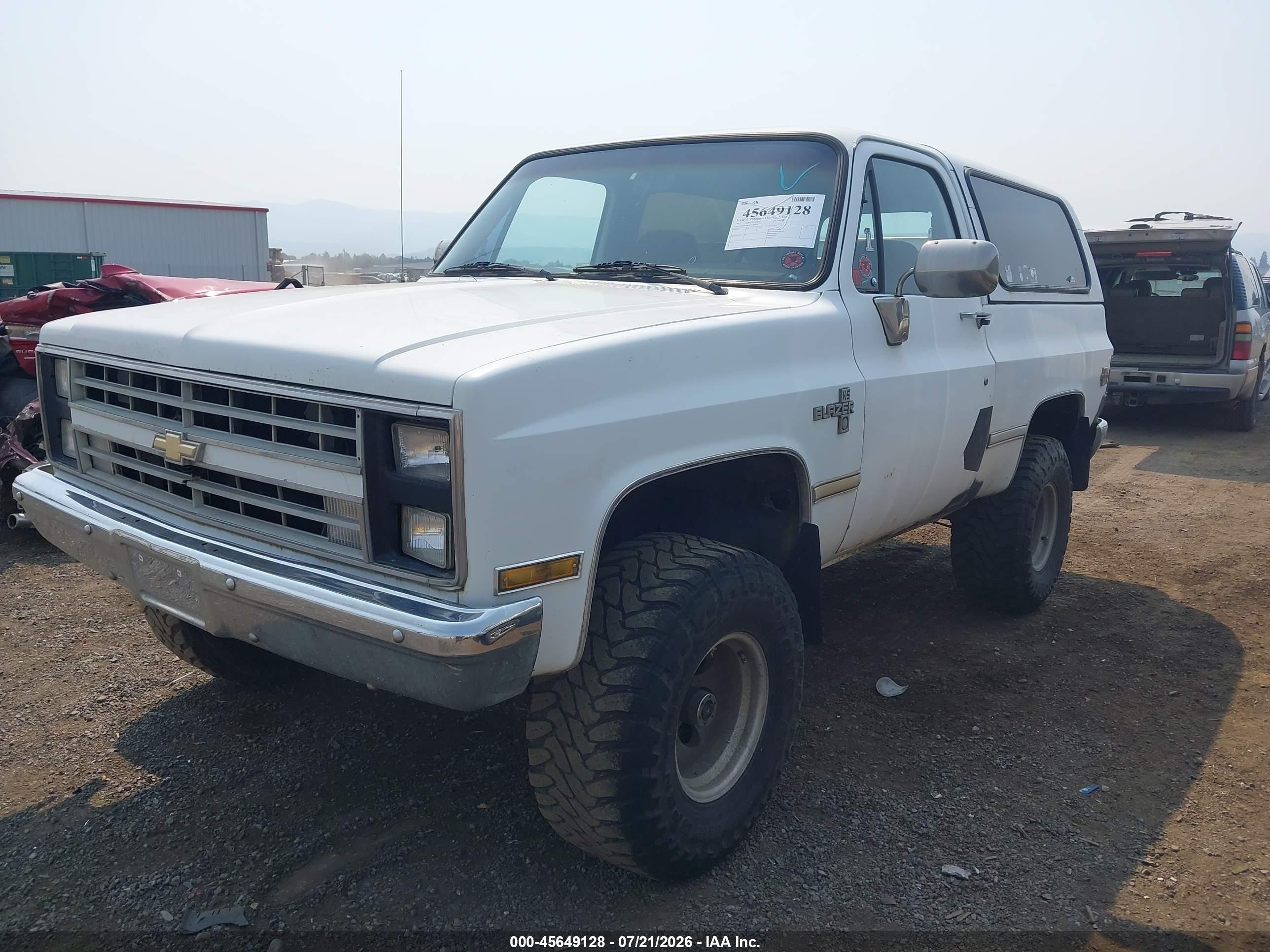 1987 Chevrolet Blazer V10 White vin: 1GNEV18K6HF189613