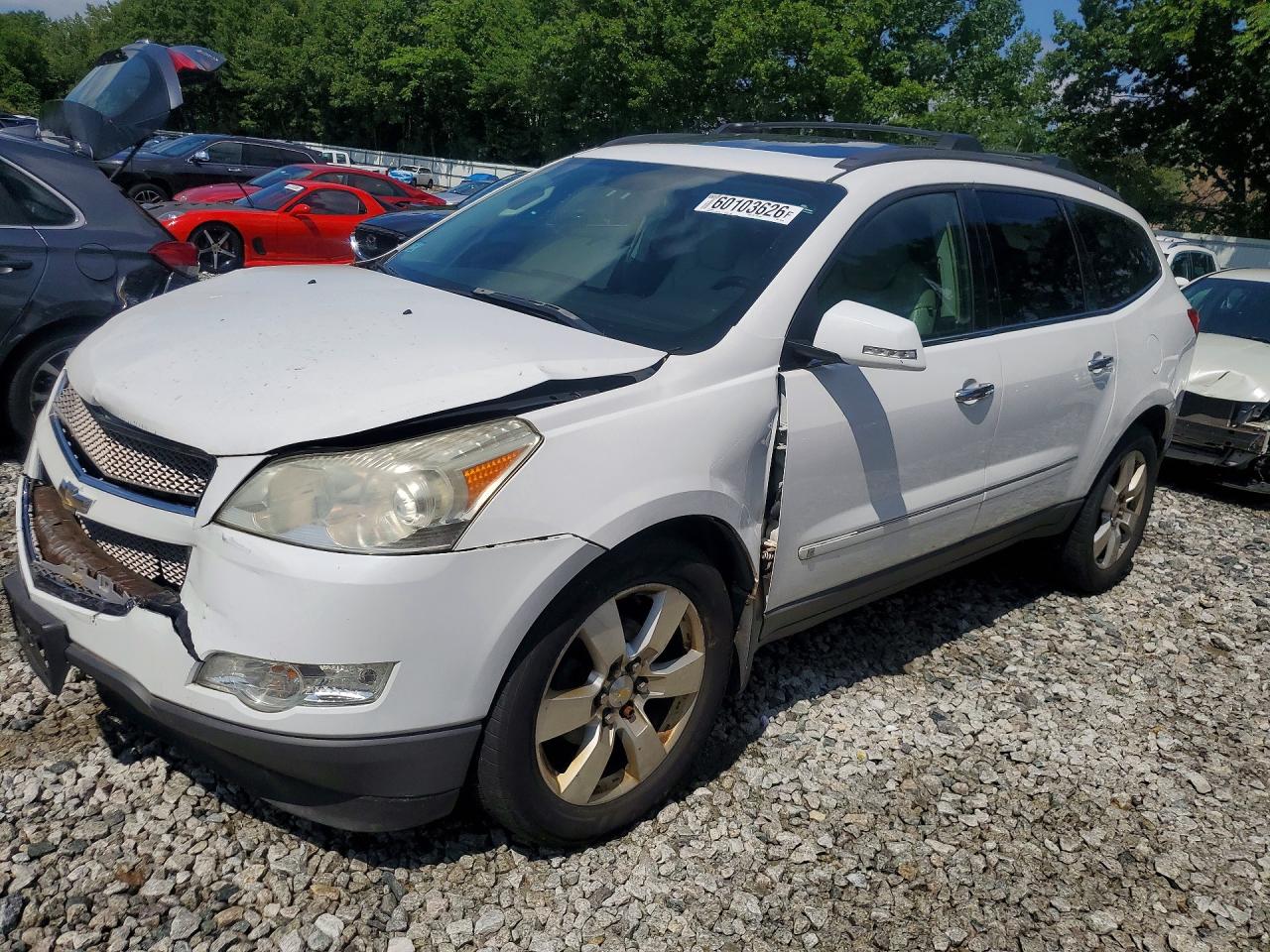2009 Chevrolet Traverse Ltz White vin: 1GNEV33DX9S108948