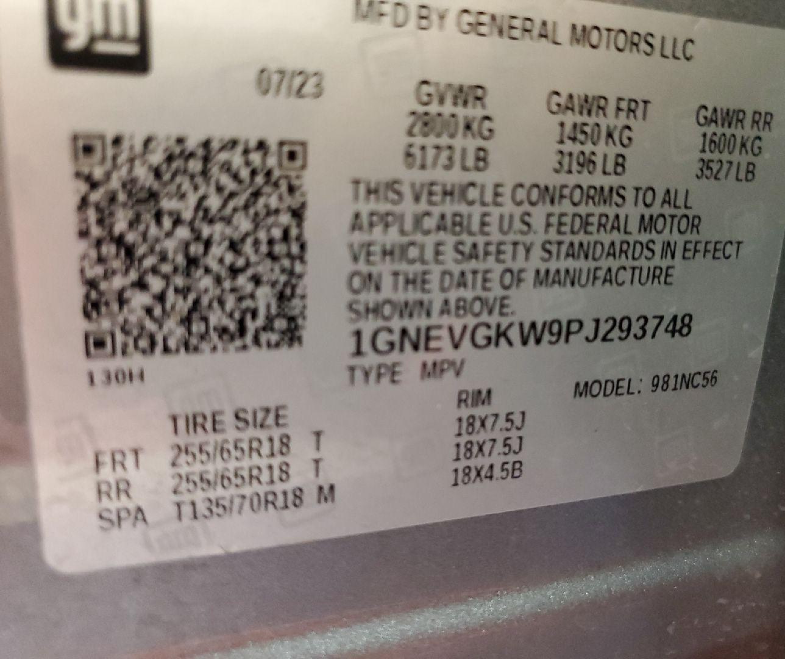 2023 Chevrolet Traverse Awd Lt Cloth vin: 1GNEVGKW9PJ293748