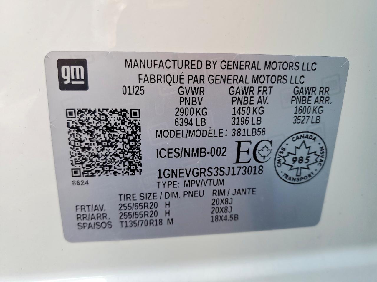 2025 Chevrolet Traverse Lt White vin: 1GNEVGRS3SJ173018
