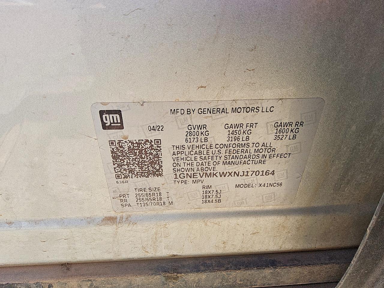 2022 Chevrolet Traverse Lt Silver vin: 1GNEVMKWXNJ170164