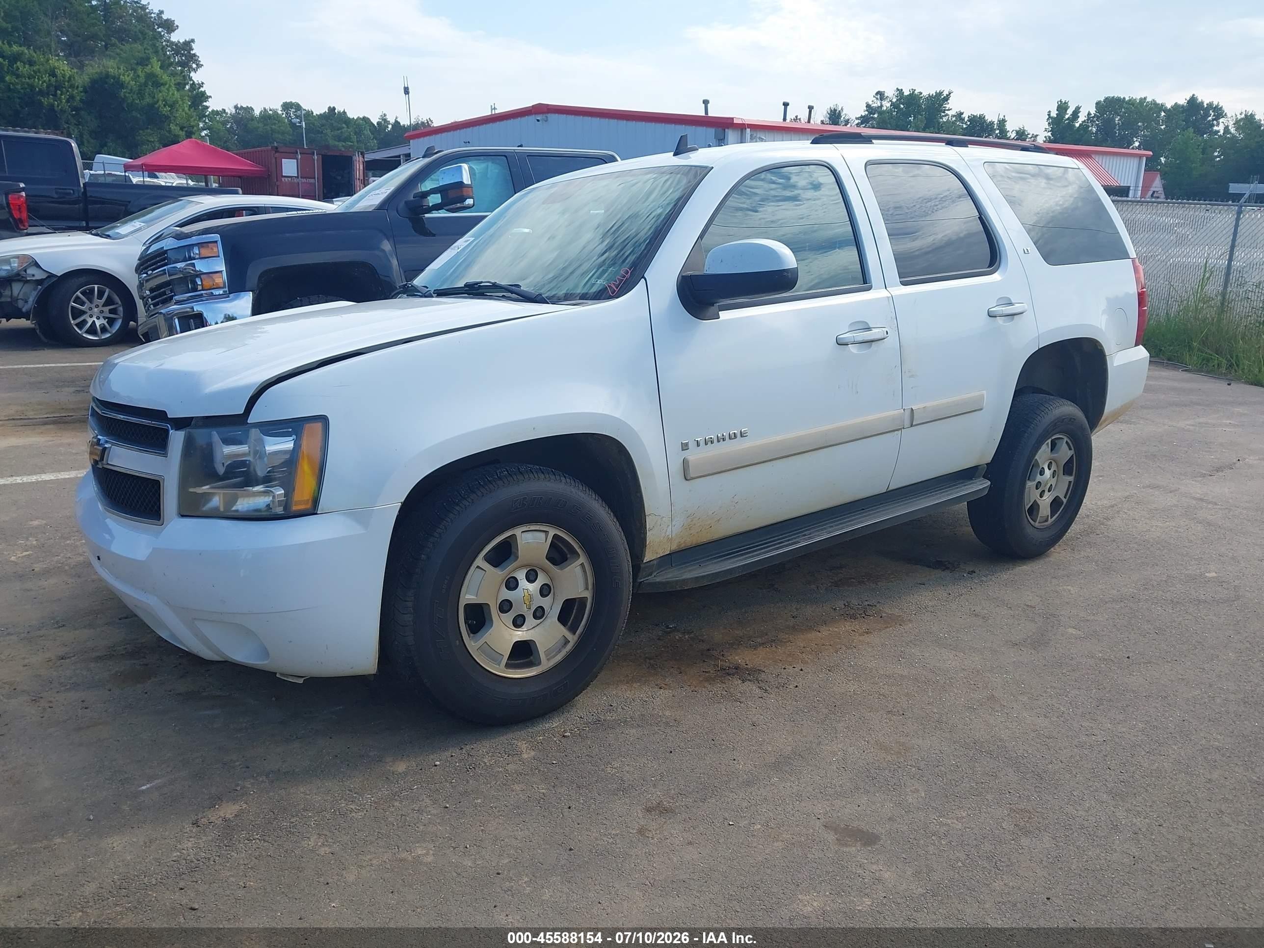 2007 Chevrolet Tahoe Lt White vin: 1GNFC13007J103787
