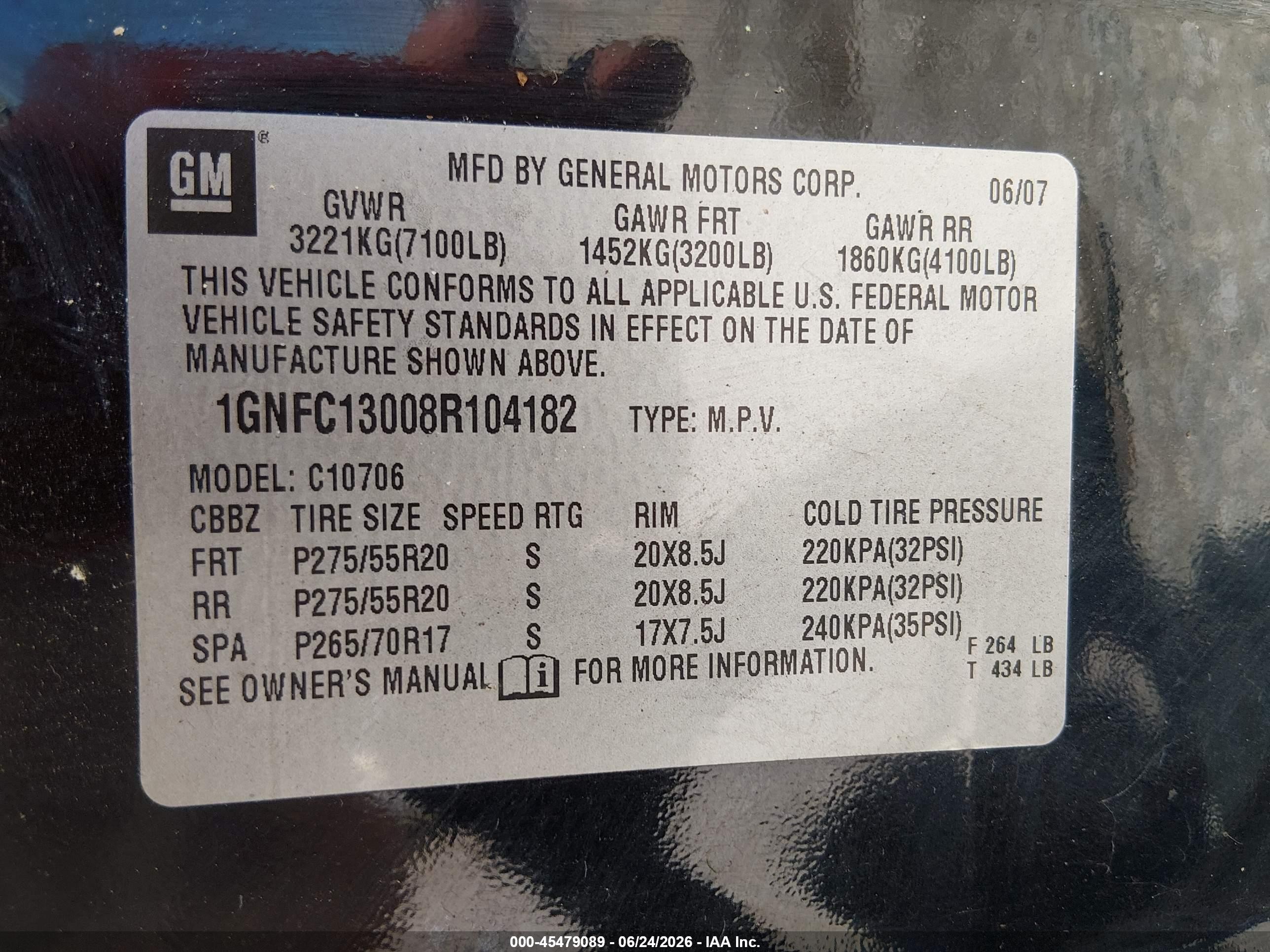 2008 Chevrolet Tahoe Ltz Черный vin: 1GNFC13008R104182