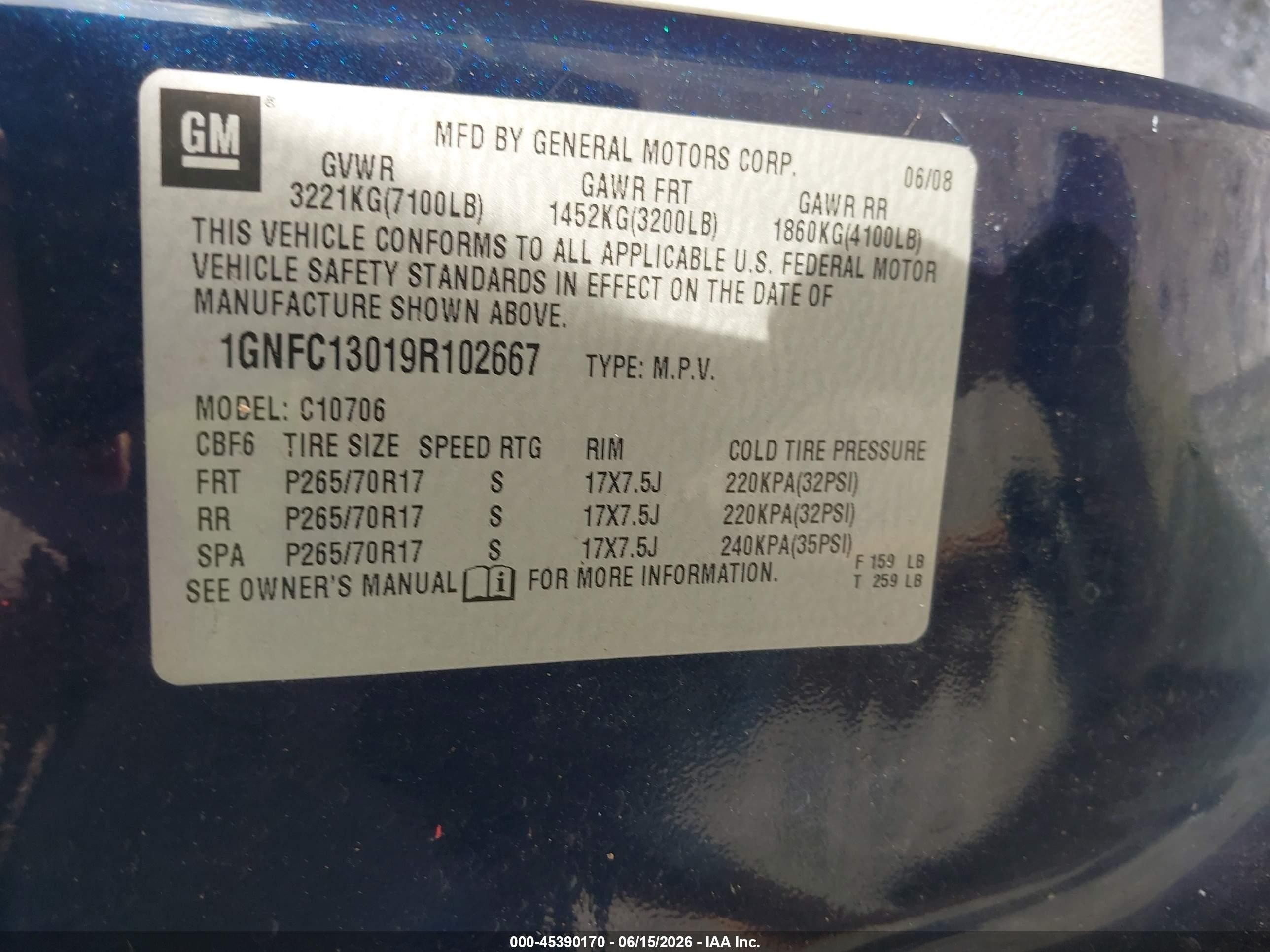 2009 Chevrolet Tahoe Ls Dark Blue vin: 1GNFC13019R102667