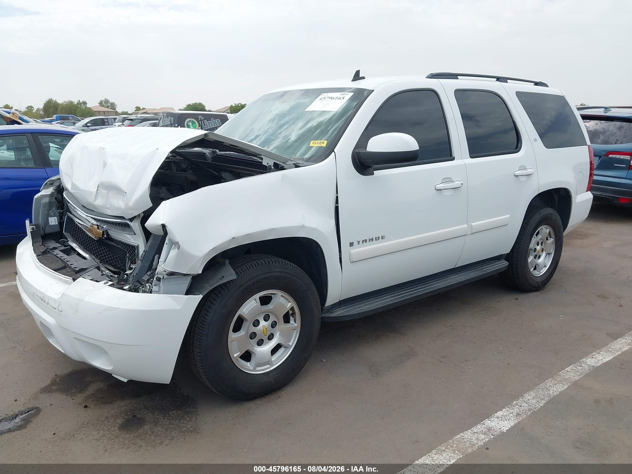 2007 Chevrolet Tahoe Lt White vin: 1GNFC13037J337826