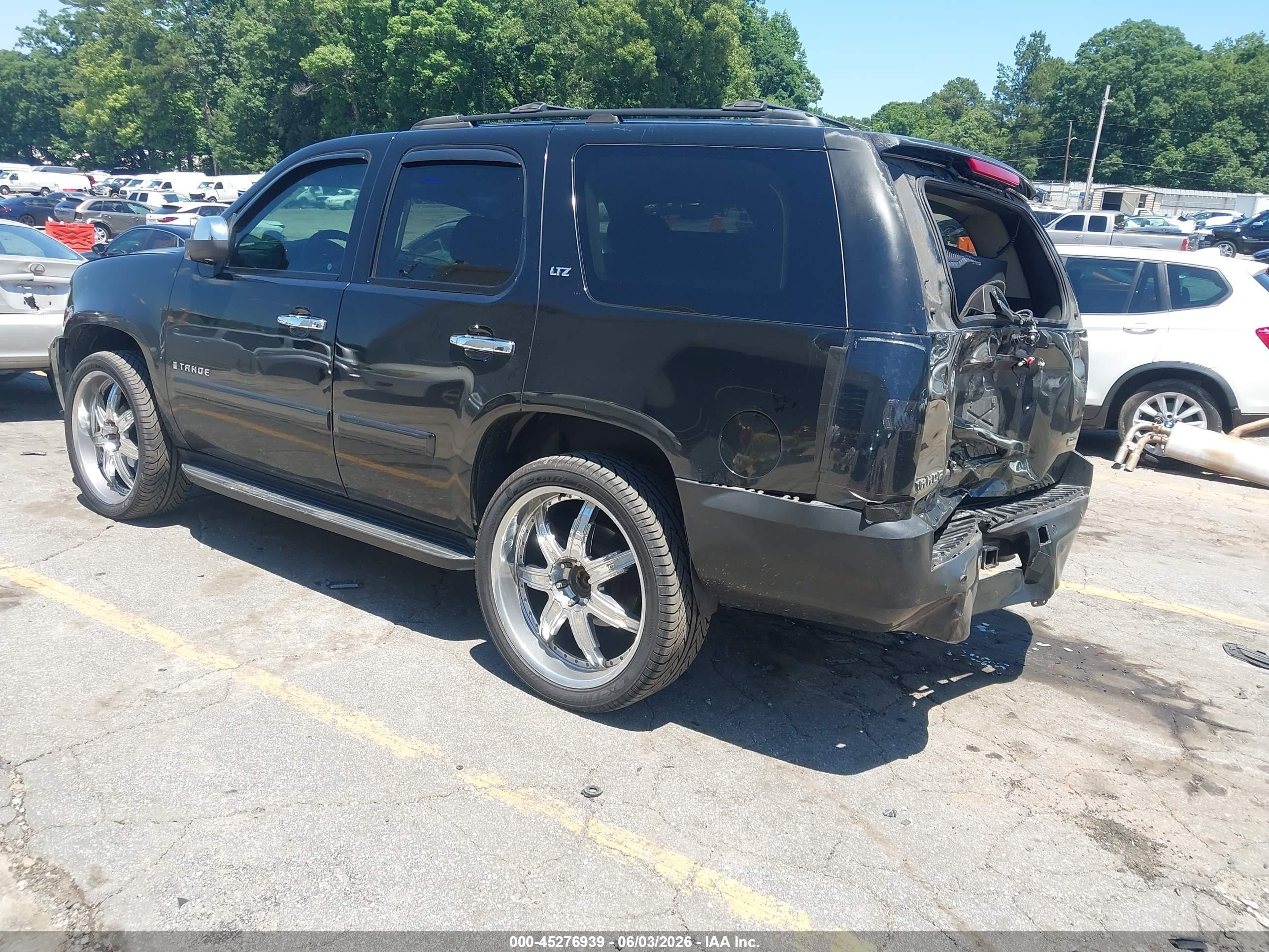2007 Chevrolet Tahoe Ltz Black vin: 1GNFC13067R336252