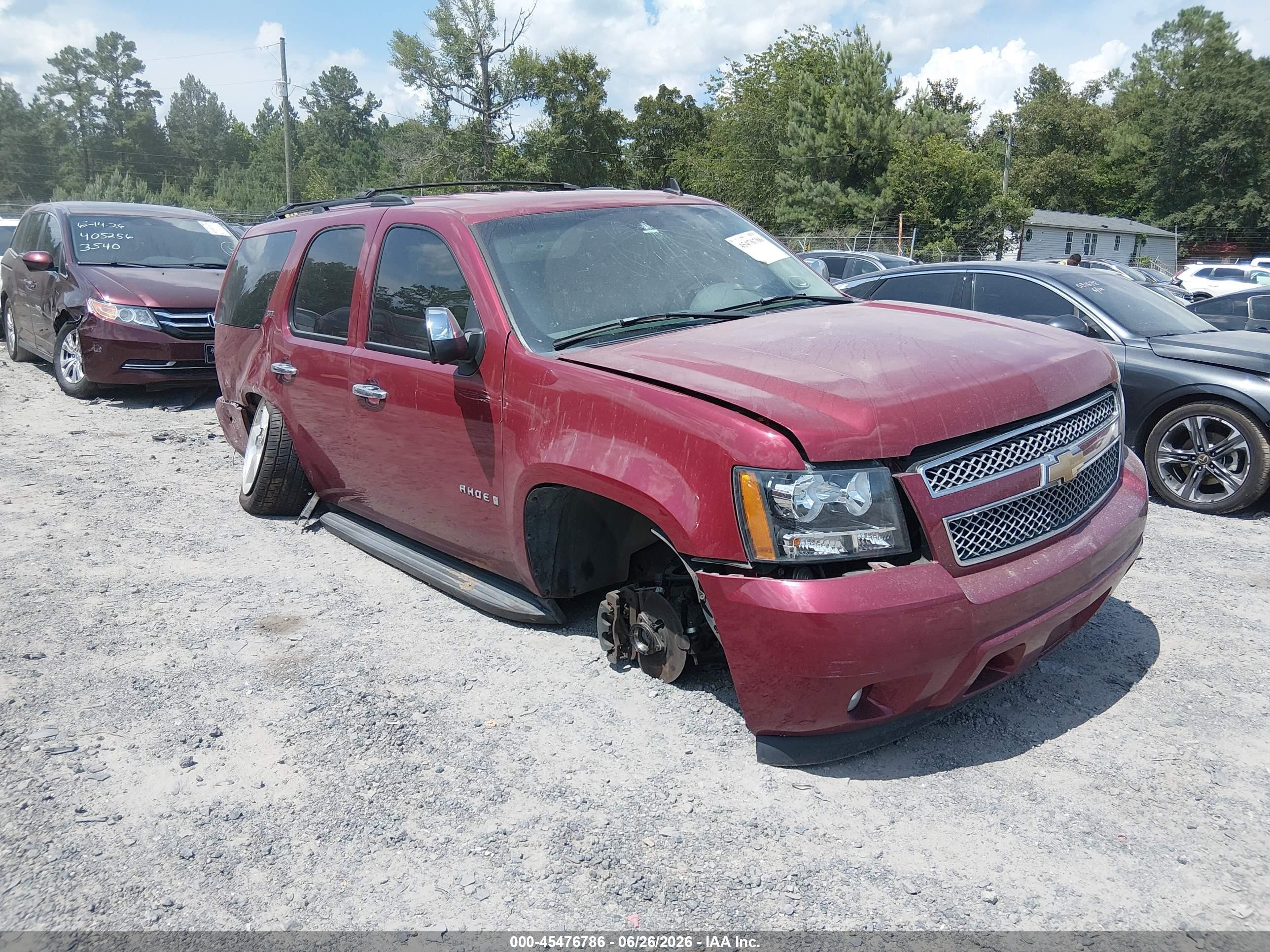 2007 Chevrolet Tahoe Ltz Red vin: 1GNFC13067R408115