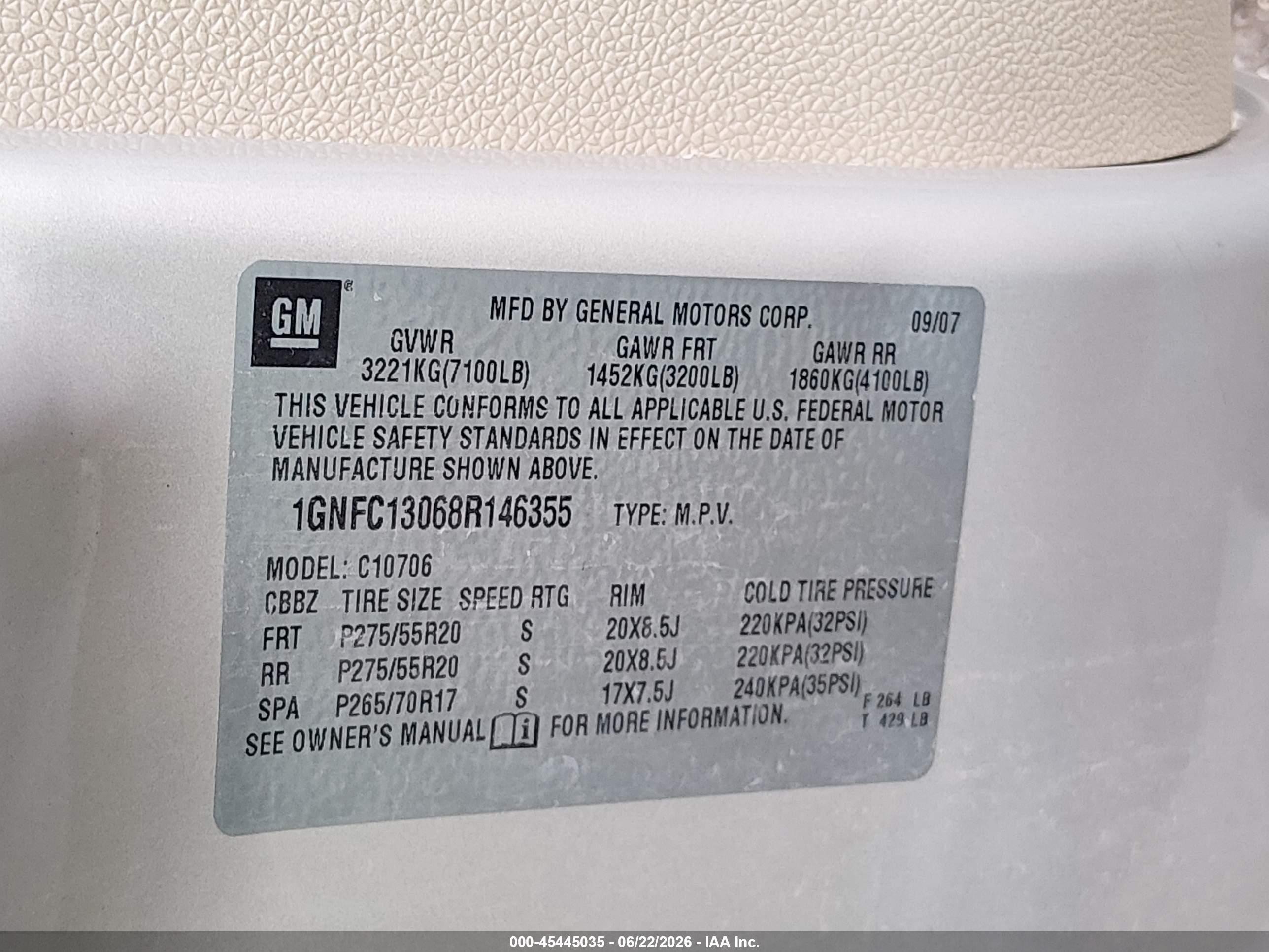 2008 Chevrolet Tahoe Ltz Золотой vin: 1GNFC13068R146355