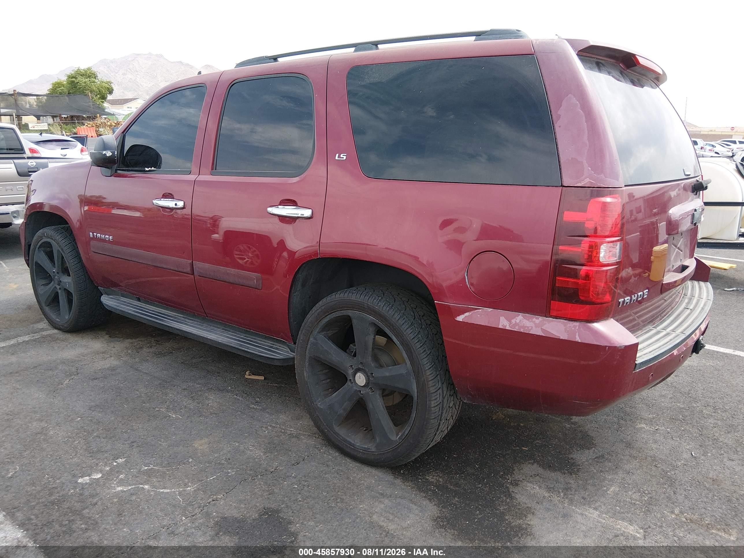 2007 Chevrolet Tahoe Ls Burgundy vin: 1GNFC13077R426364