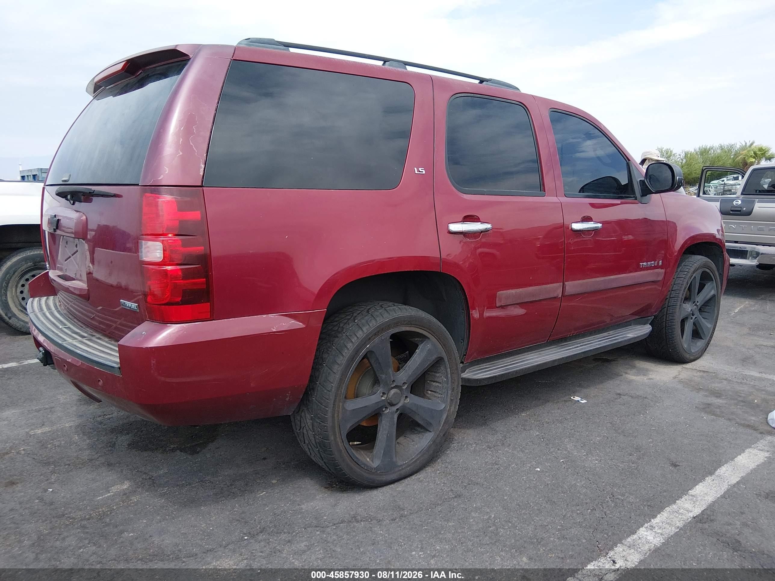 2007 Chevrolet Tahoe Ls Burgundy vin: 1GNFC13077R426364
