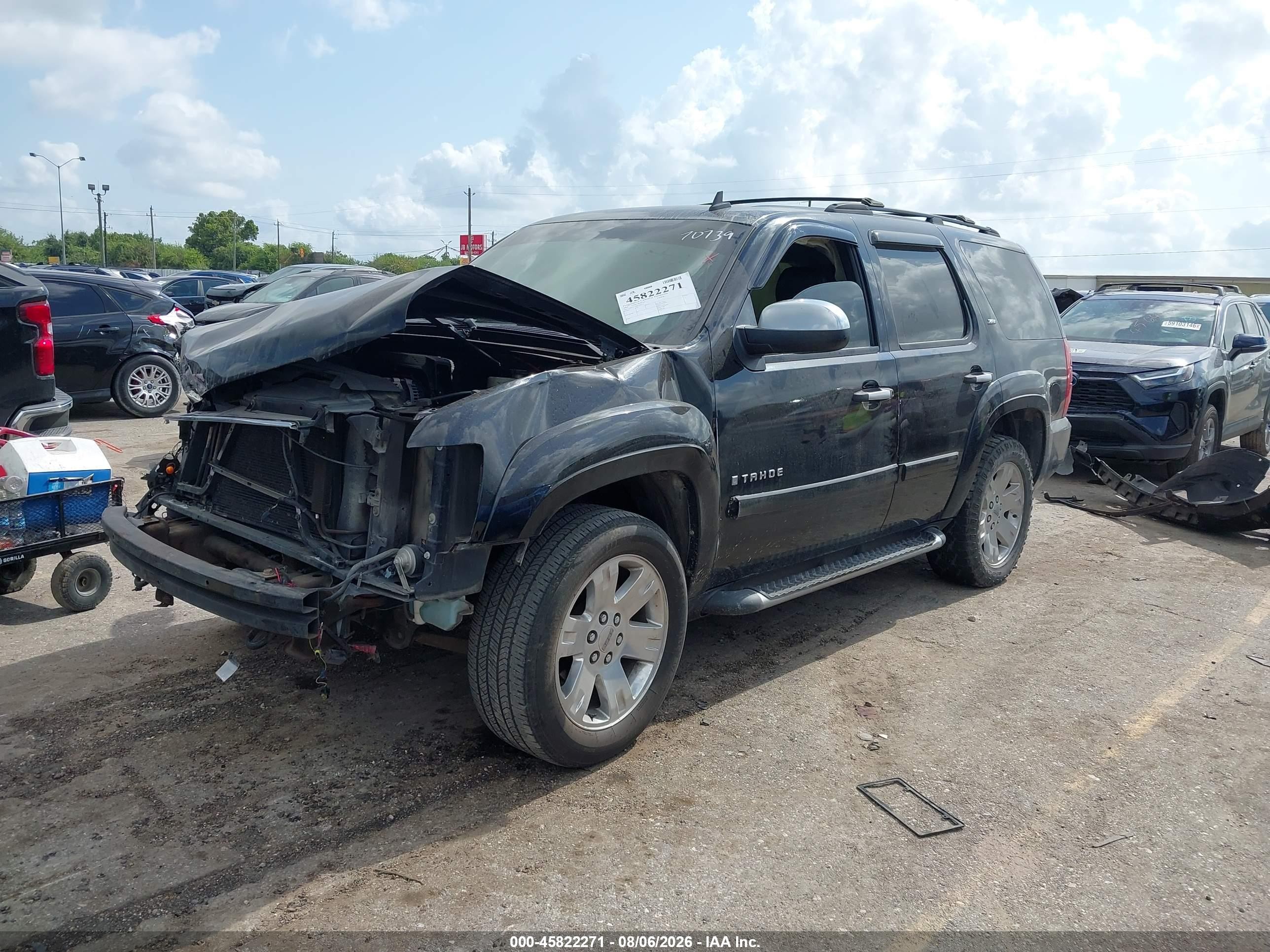 2008 Chevrolet Tahoe Lt Black vin: 1GNFC13088R189675
