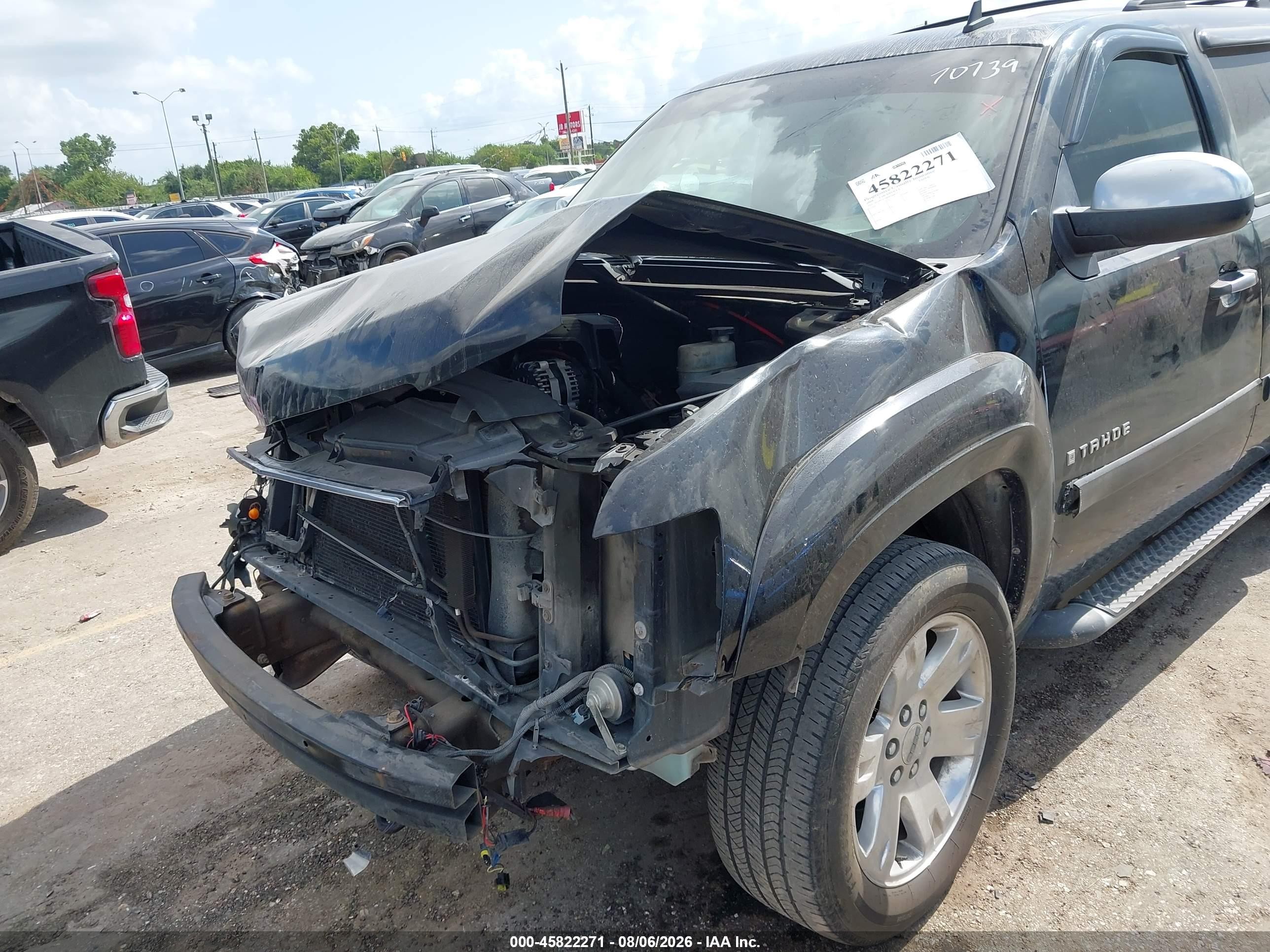 2008 Chevrolet Tahoe Lt Black vin: 1GNFC13088R189675