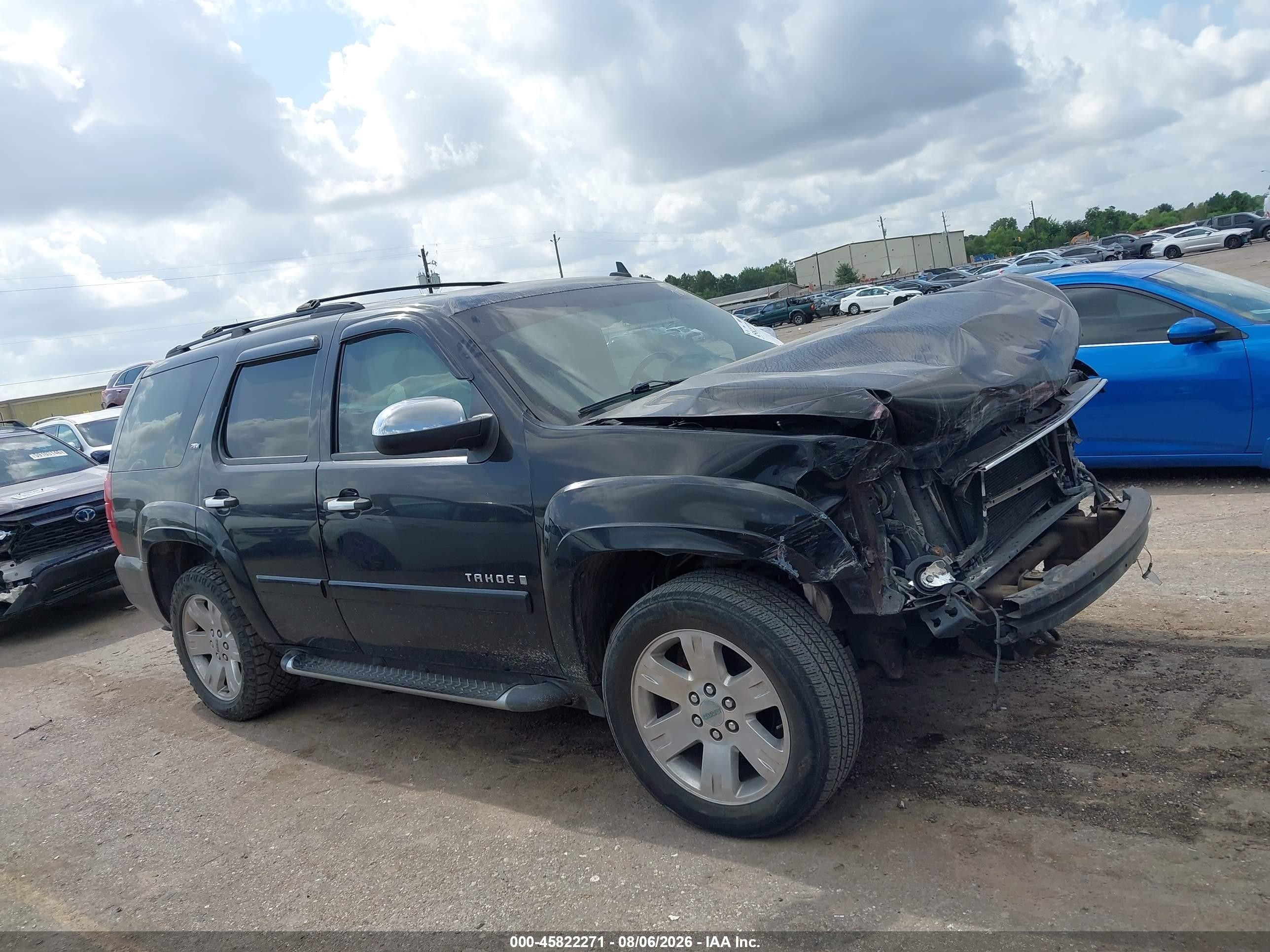 2008 Chevrolet Tahoe Lt Black vin: 1GNFC13088R189675