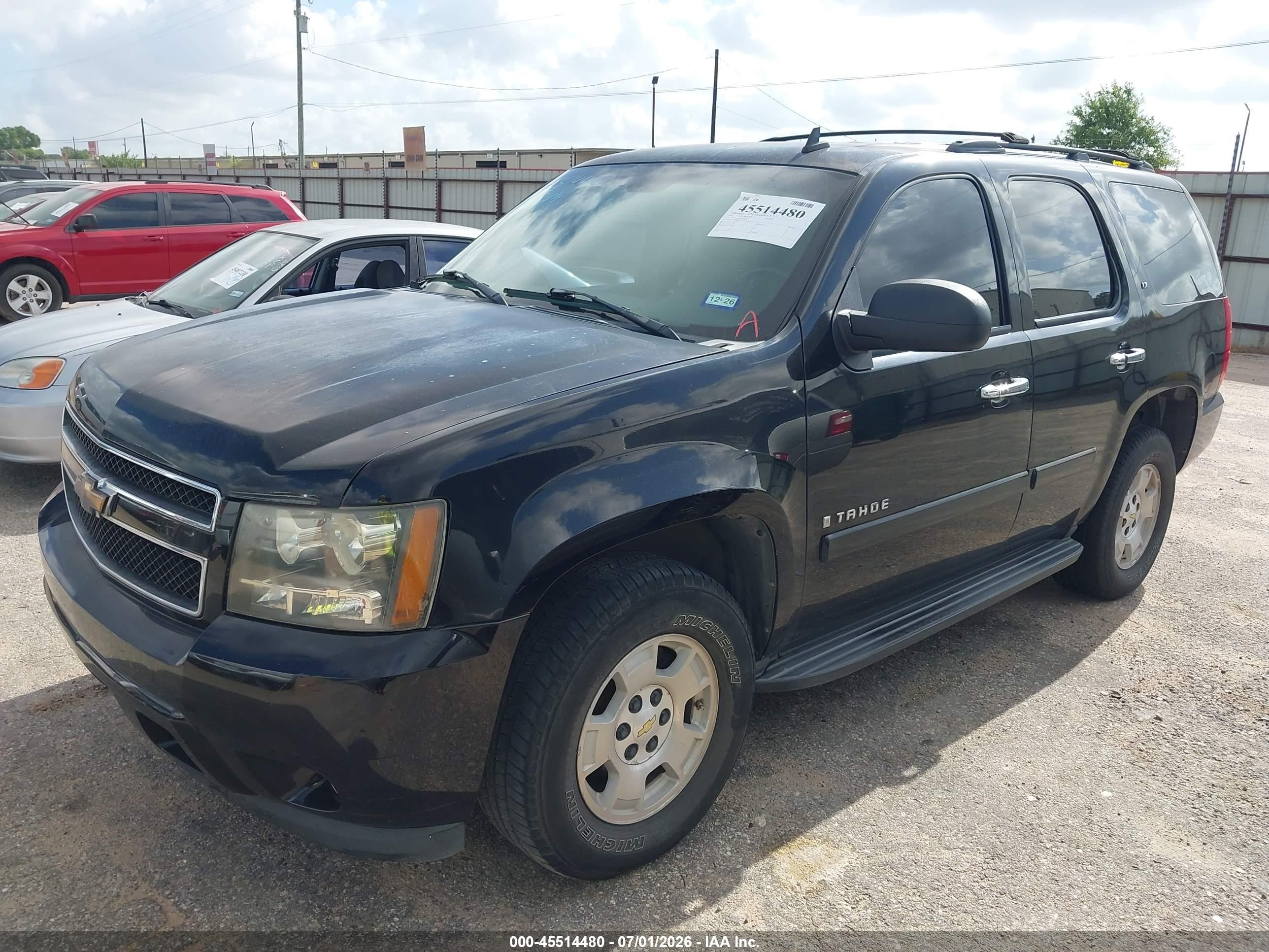 2007 Chevrolet Tahoe Lt Black vin: 1GNFC13097R370878