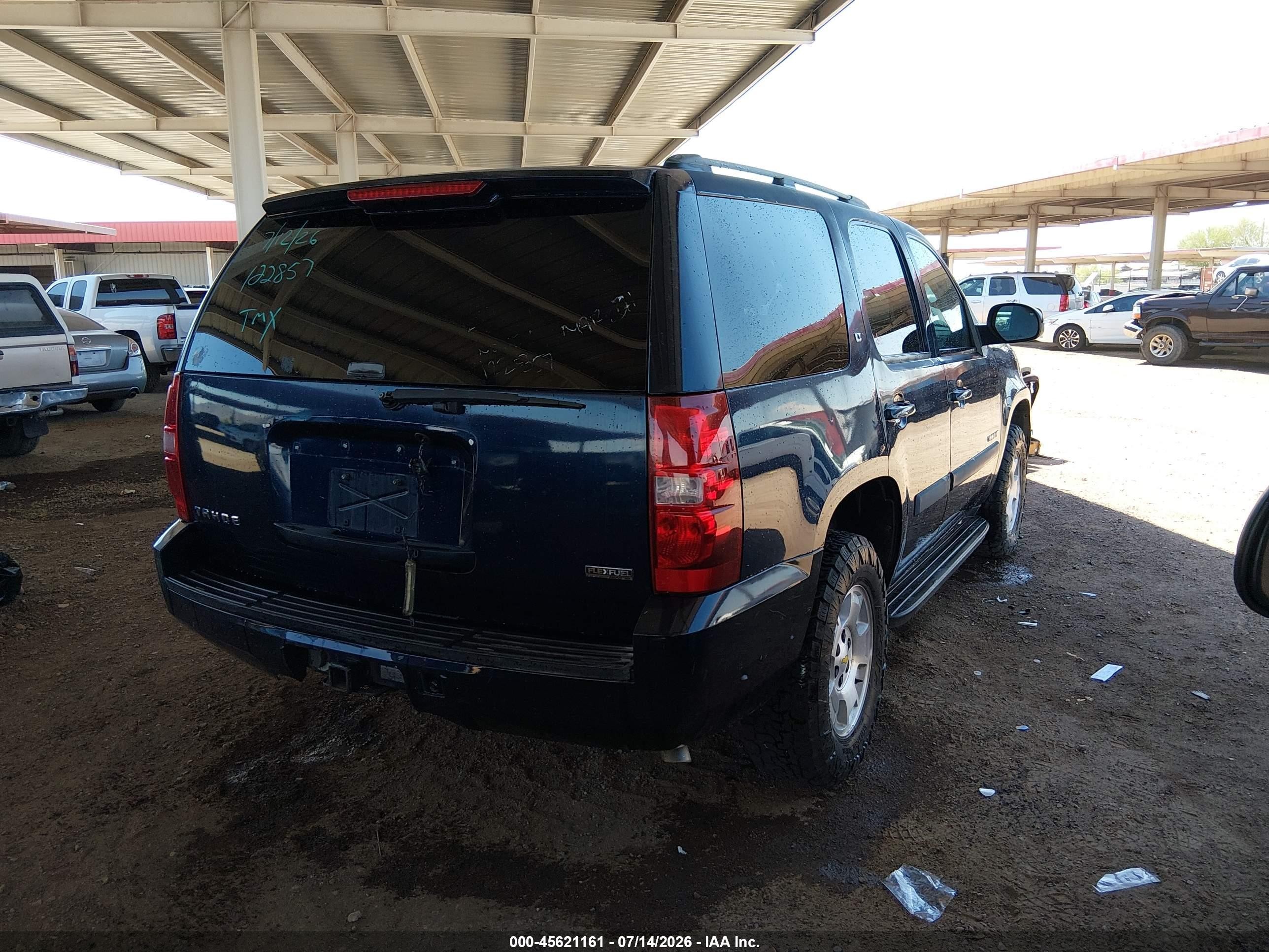 2008 Chevrolet Tahoe Lt Blue vin: 1GNFC13098R122857