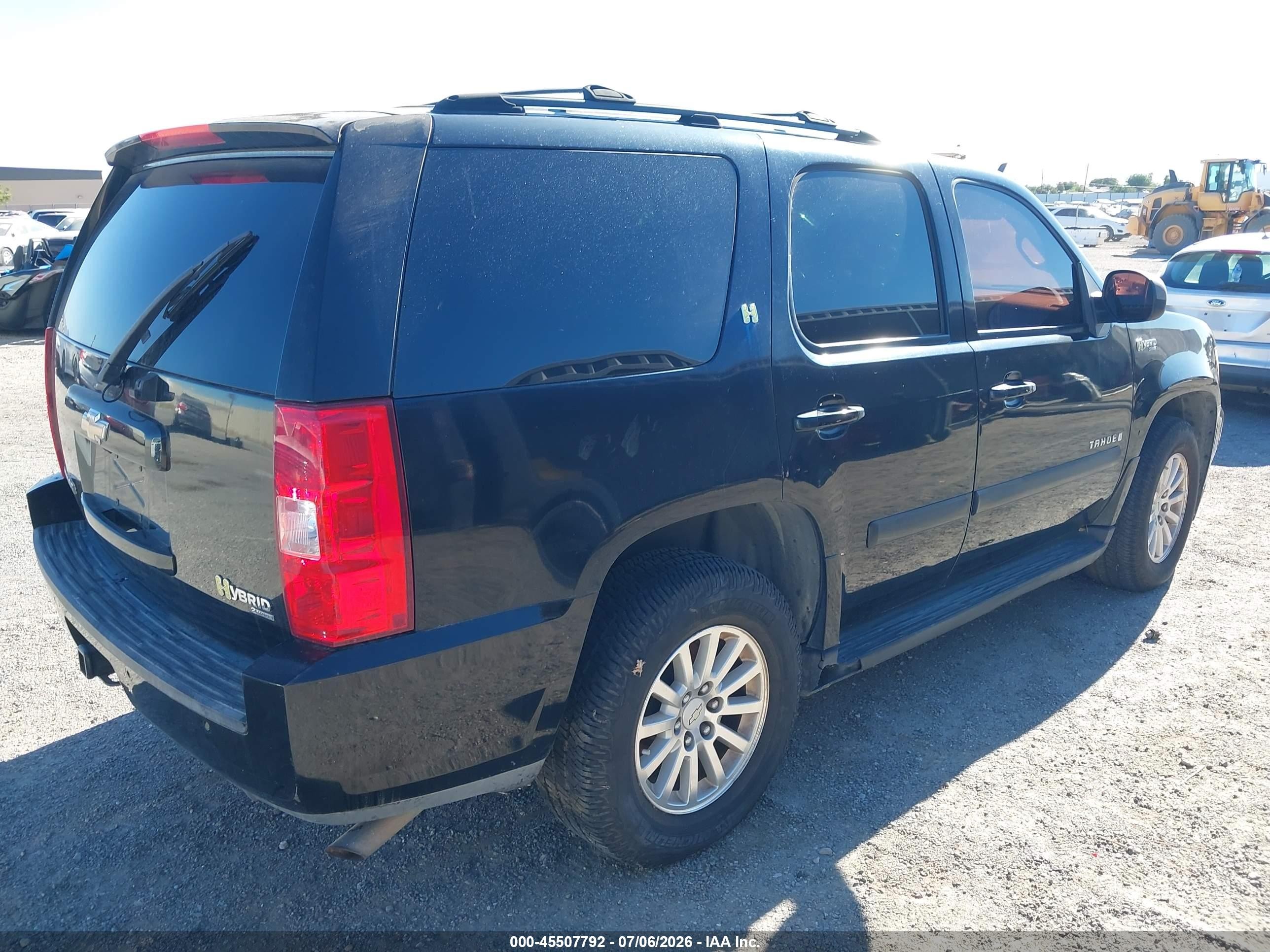 2008 Chevrolet Tahoe Hybrid   Black vin: 1GNFC13518R201984