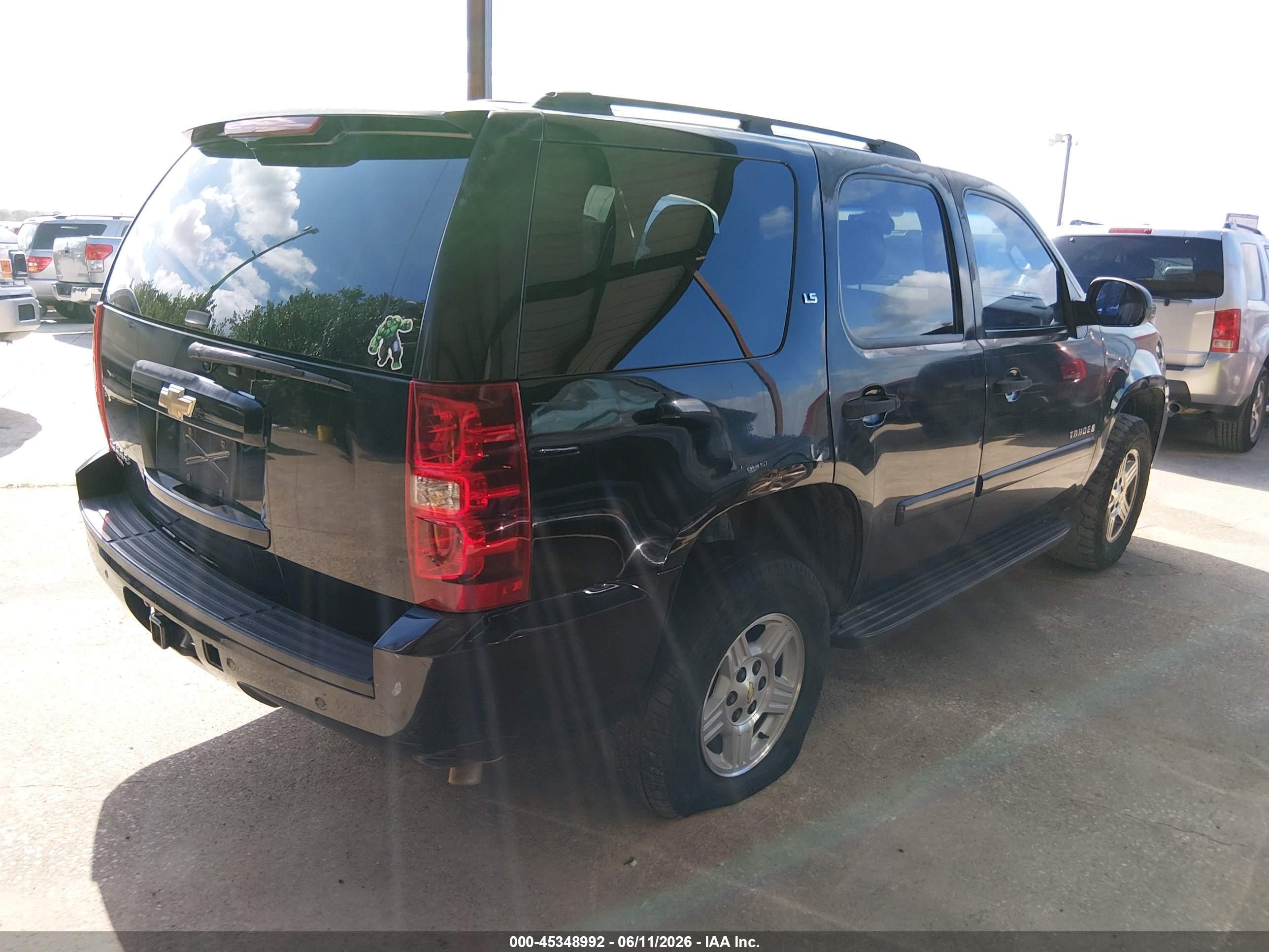 2007 Chevrolet Tahoe Ls Black vin: 1GNFC13C27J406452