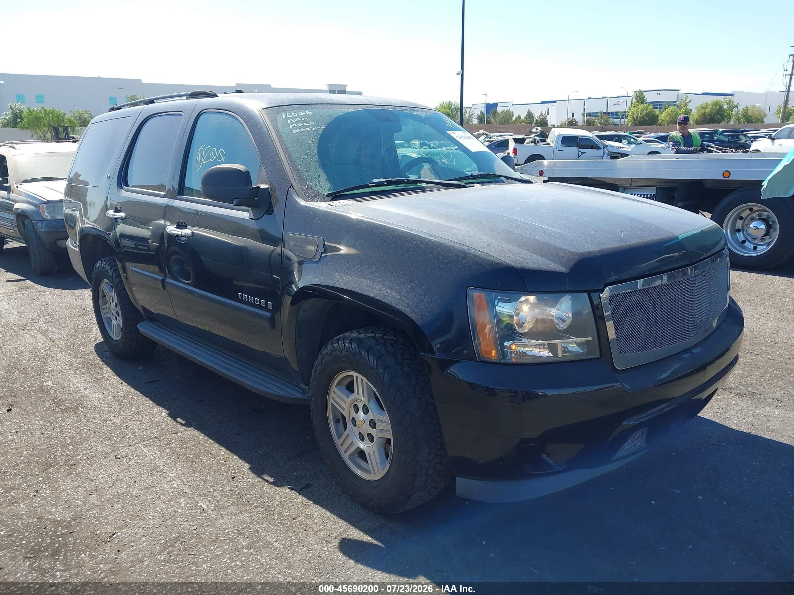 2007 Chevrolet Tahoe Ls Black vin: 1GNFC13C27R313562