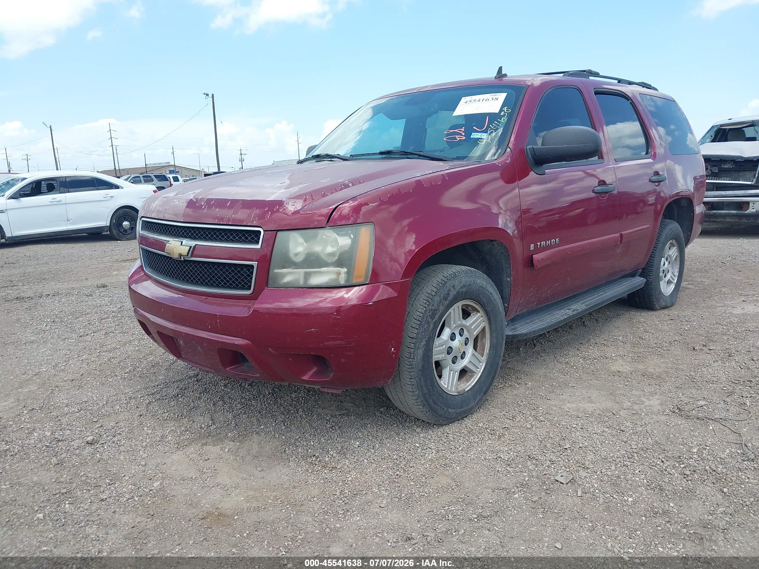 2007 Chevrolet Tahoe Ls Burgundy vin: 1GNFC13C57R414451