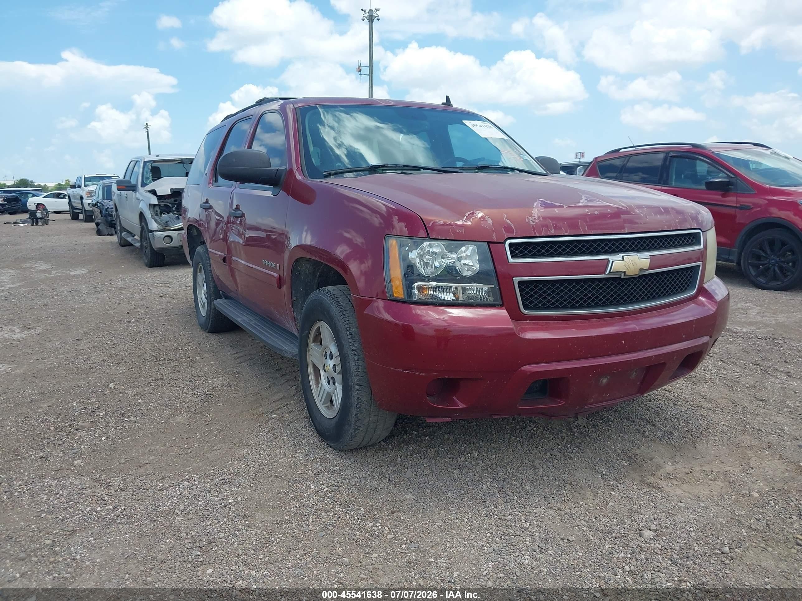 2007 Chevrolet Tahoe Ls Burgundy vin: 1GNFC13C57R414451