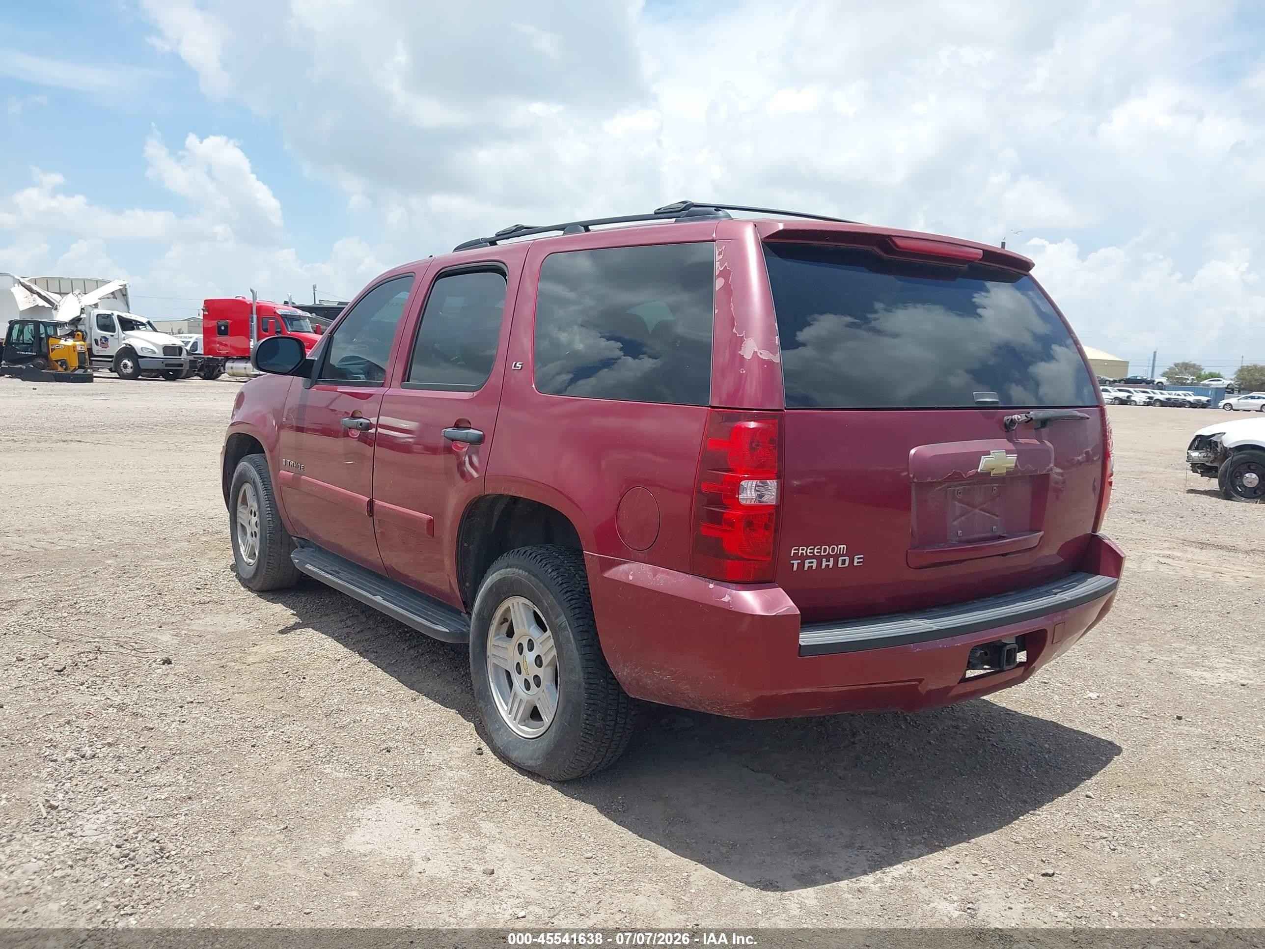 2007 Chevrolet Tahoe Ls Burgundy vin: 1GNFC13C57R414451