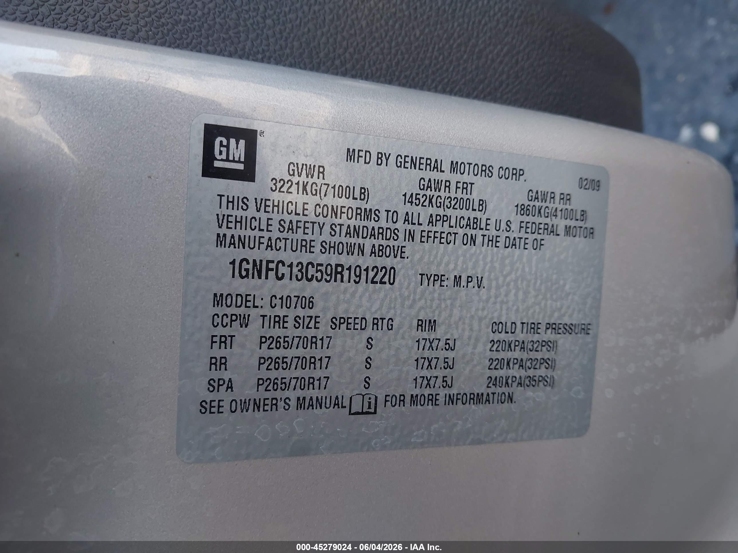 2009 Chevrolet Tahoe Ls Tan vin: 1GNFC13C59R191220