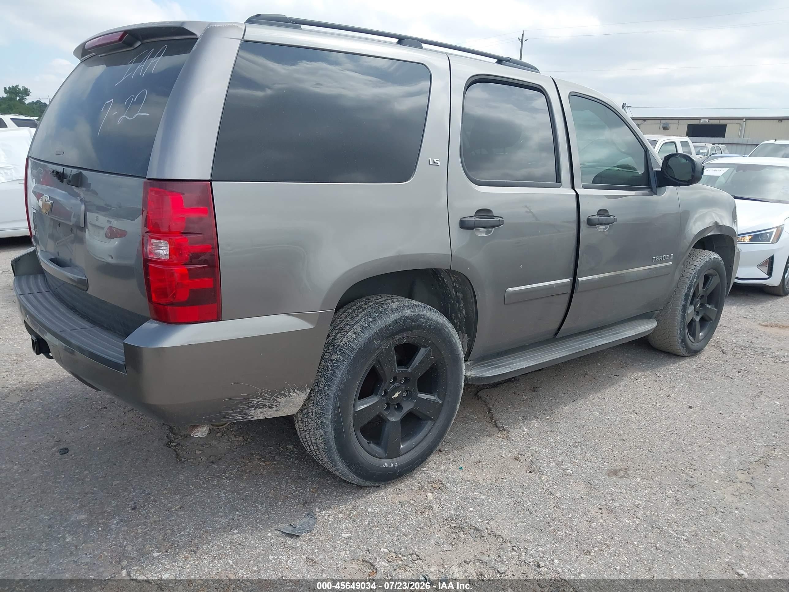 2008 Chevrolet Tahoe Ls Gray vin: 1GNFC13C78J113213