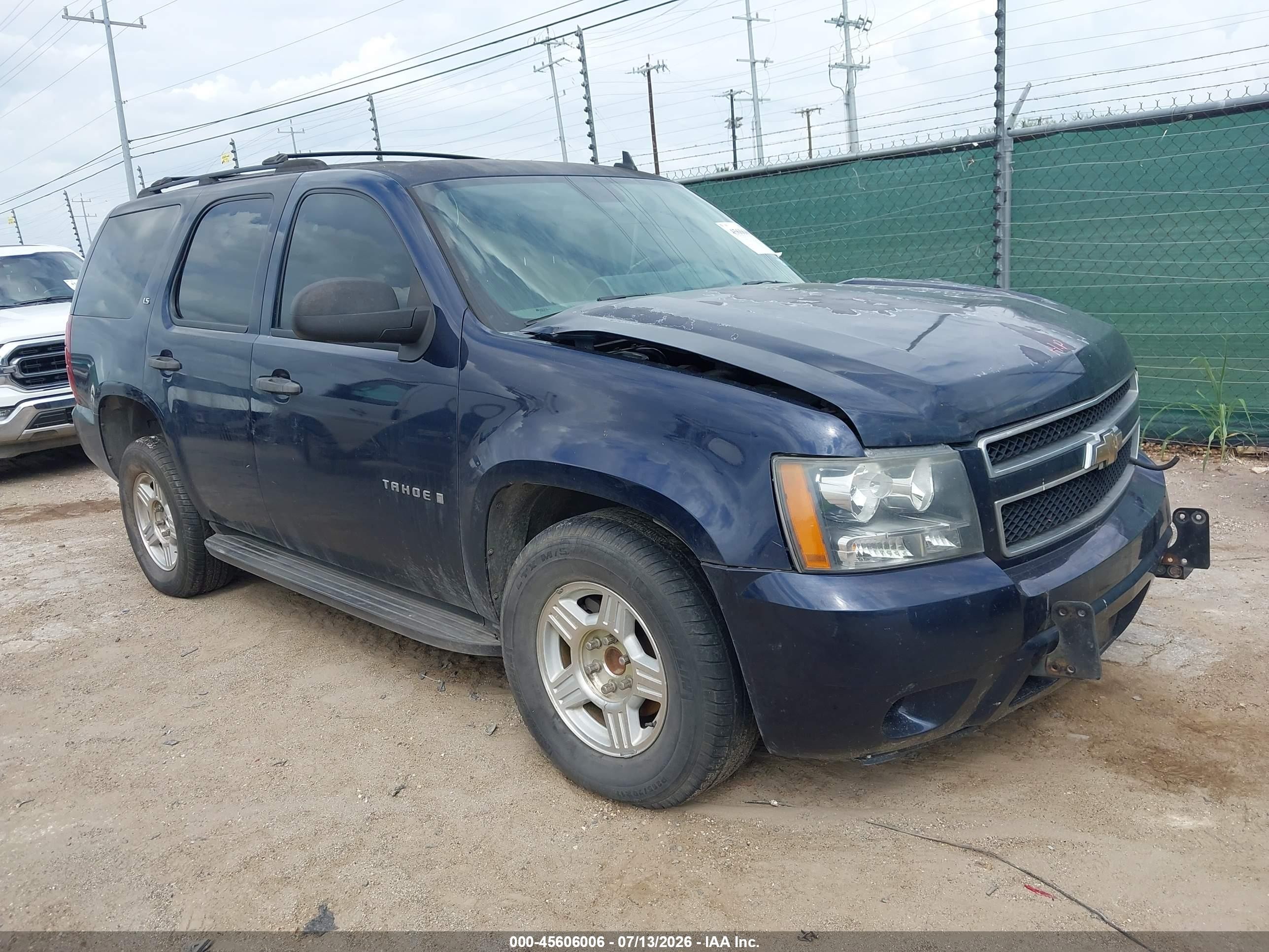 2007 Chevrolet Tahoe Ls Blue vin: 1GNFC13CX7R296008