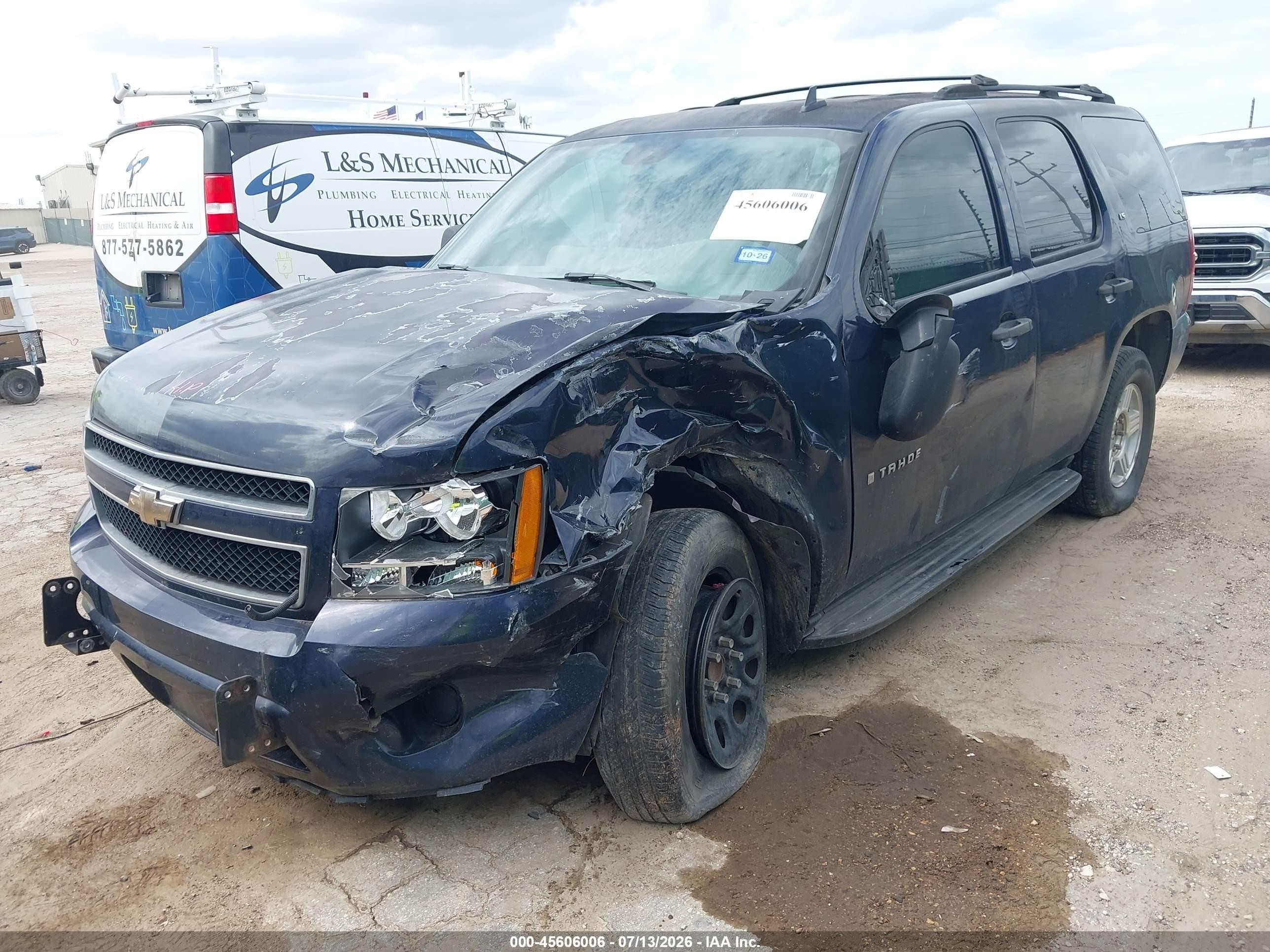2007 Chevrolet Tahoe Ls Blue vin: 1GNFC13CX7R296008