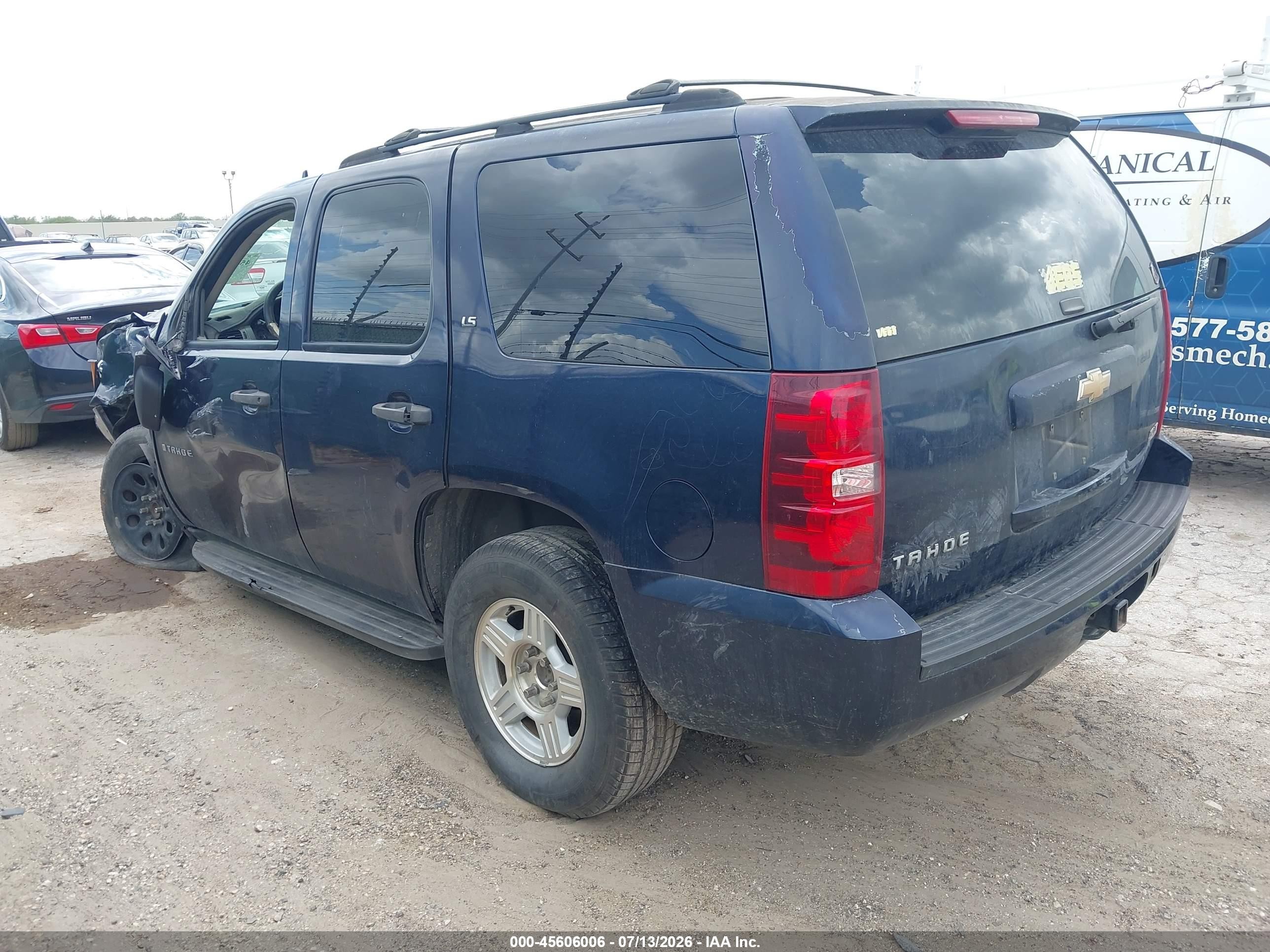 2007 Chevrolet Tahoe Ls Blue vin: 1GNFC13CX7R296008