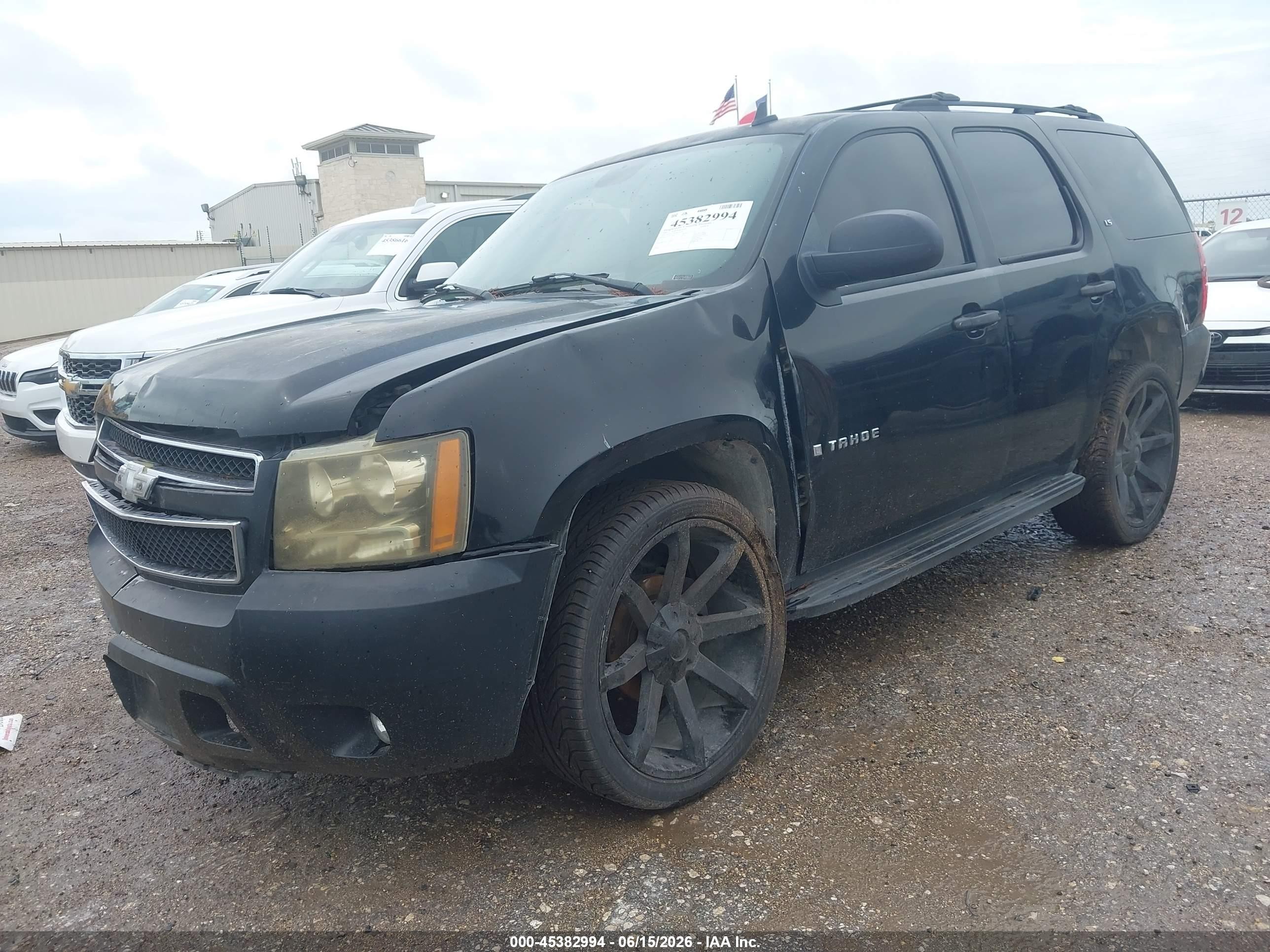 2007 Chevrolet Tahoe Ls Black vin: 1GNFC13J07R127629