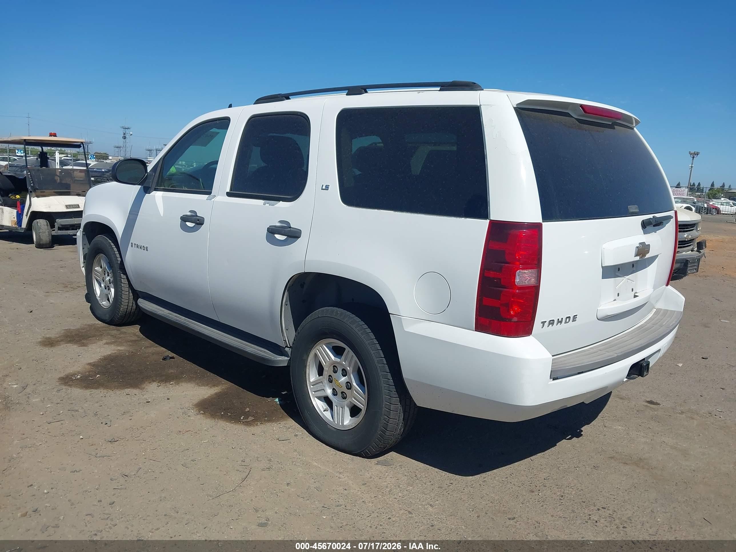 2007 Chevrolet Tahoe Ls White vin: 1GNFC13J17J146155