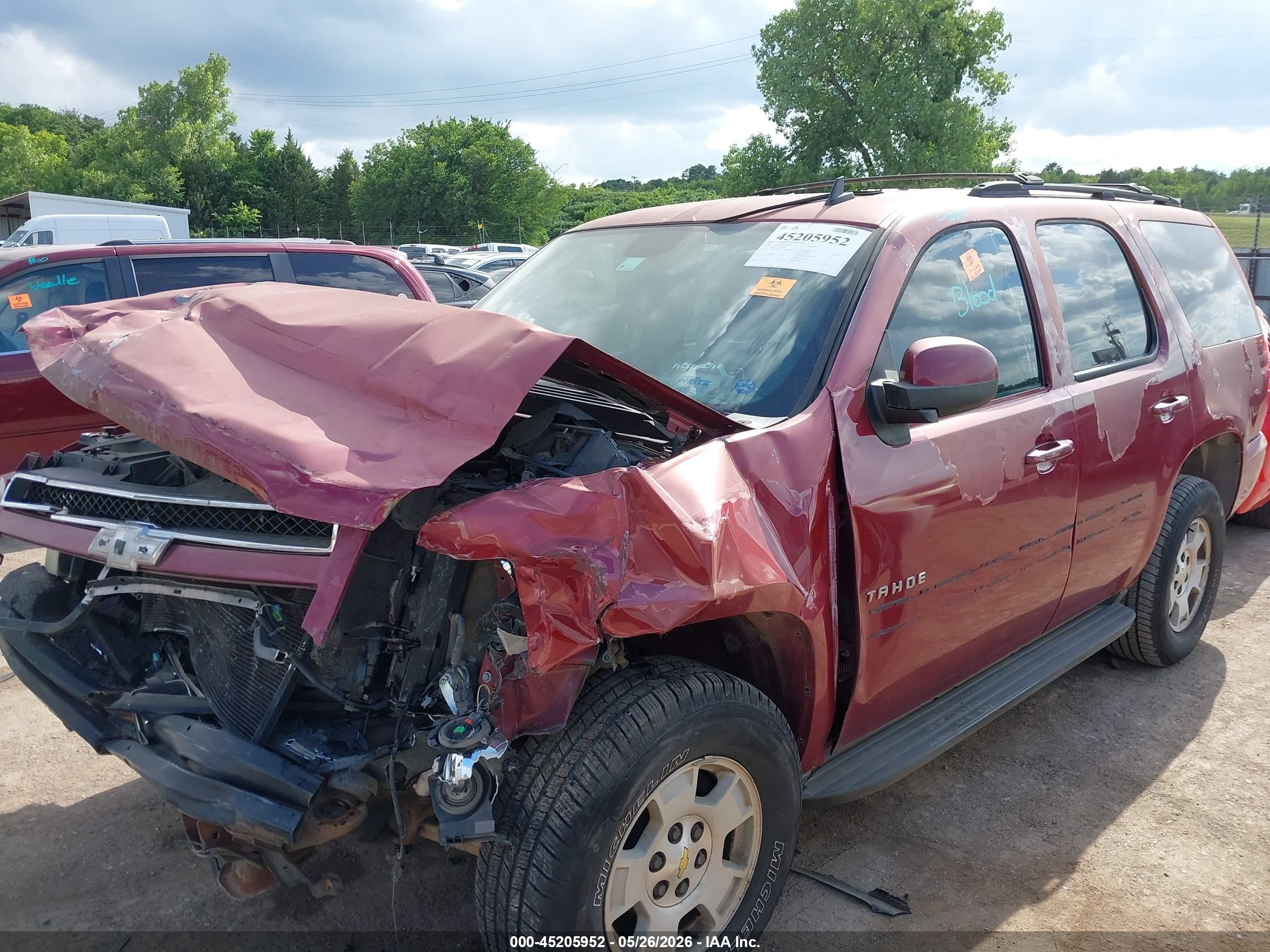 2007 Chevrolet Tahoe Lt Maroon vin: 1GNFC13J37R166781