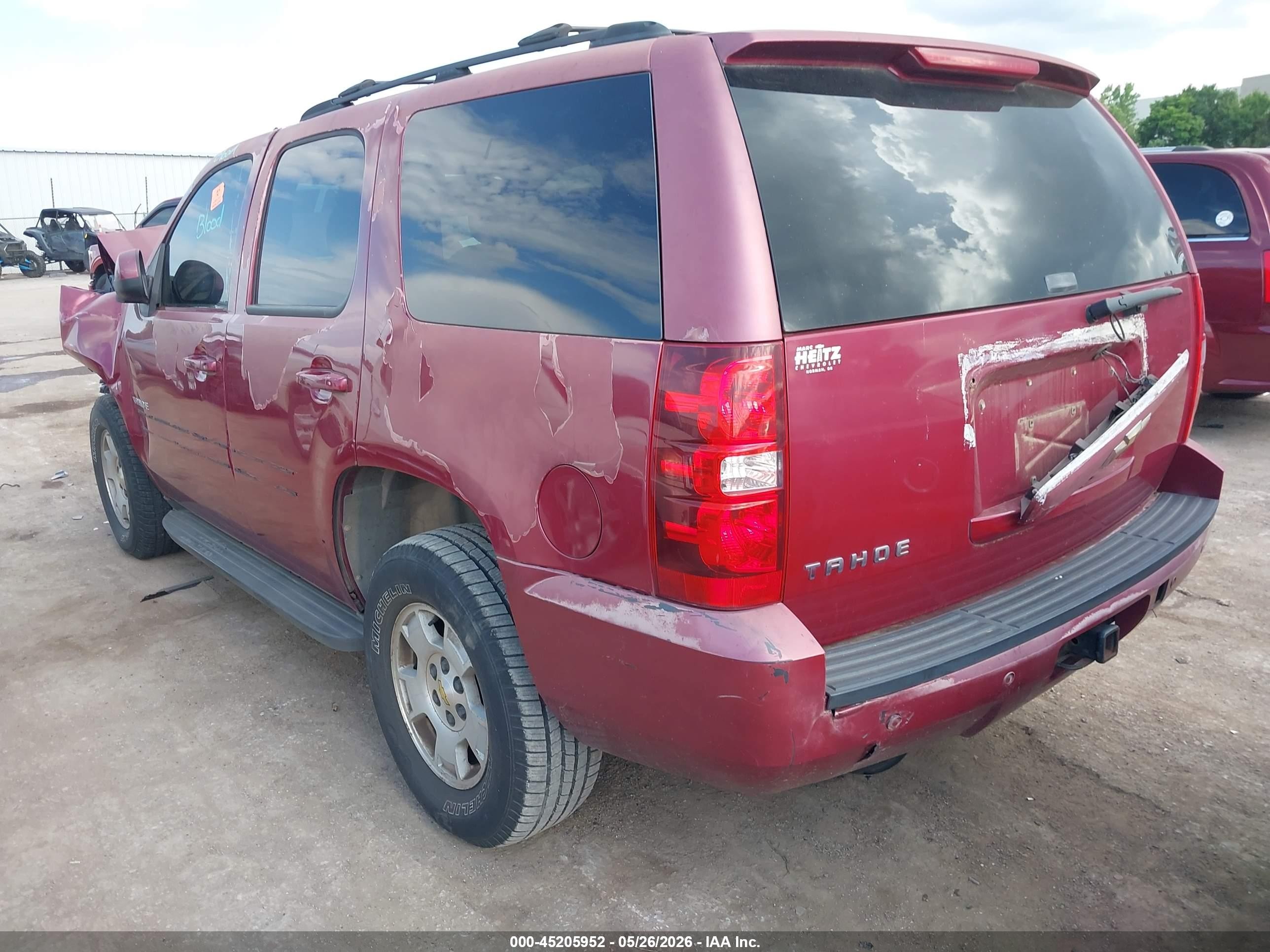 2007 Chevrolet Tahoe Lt Maroon vin: 1GNFC13J37R166781