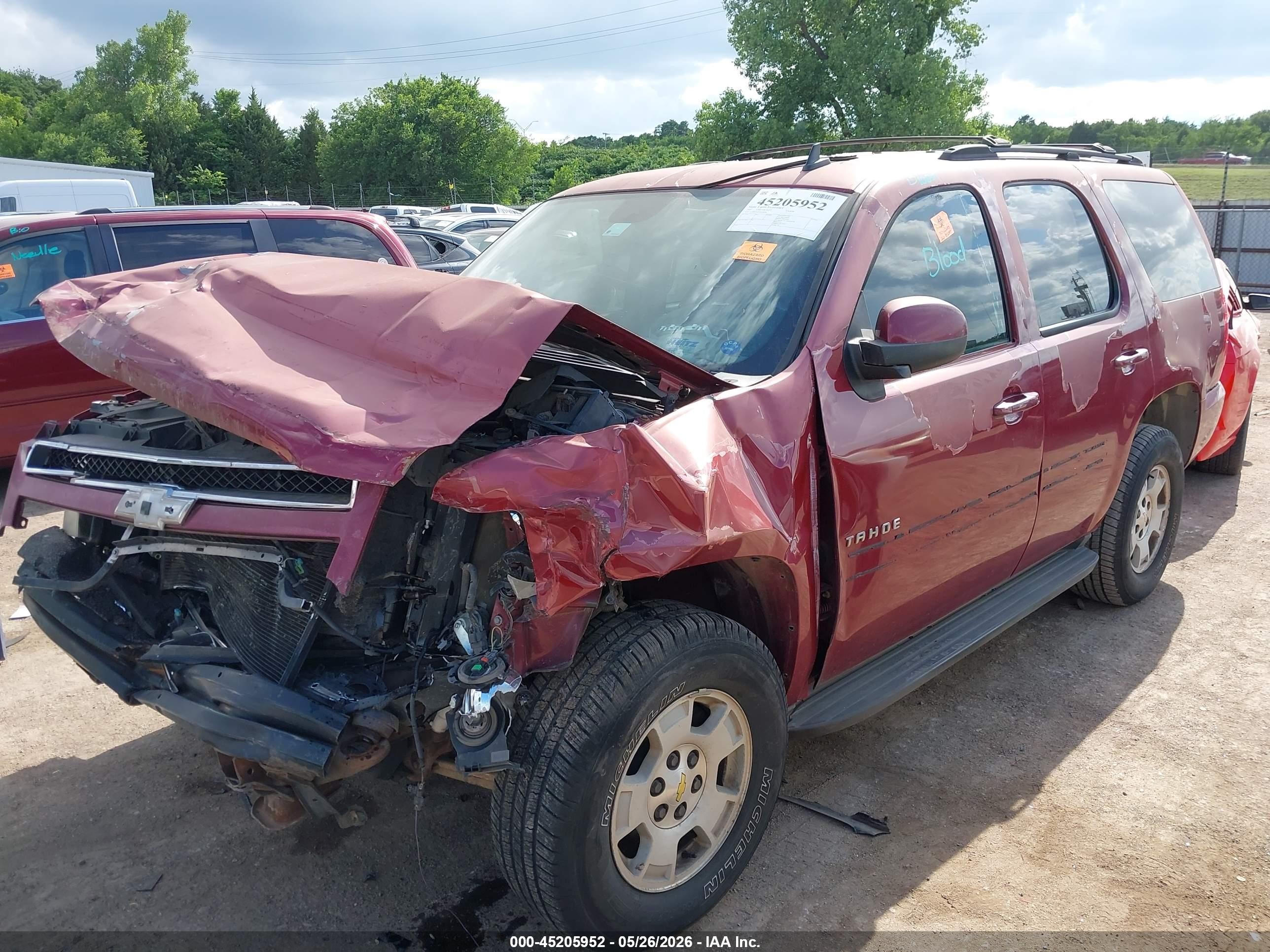 2007 Chevrolet Tahoe Lt Maroon vin: 1GNFC13J37R166781