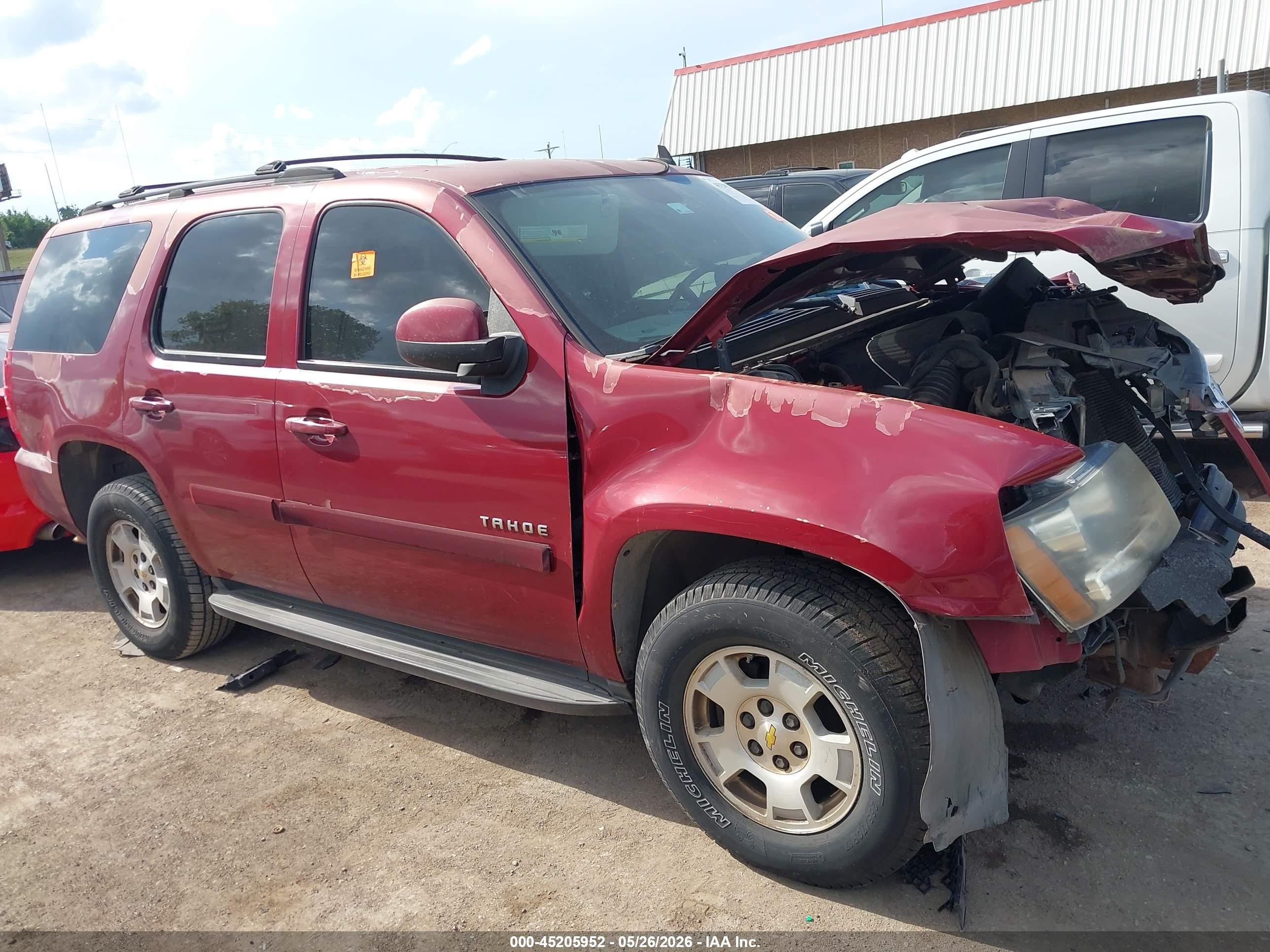 2007 Chevrolet Tahoe Lt Maroon vin: 1GNFC13J37R166781