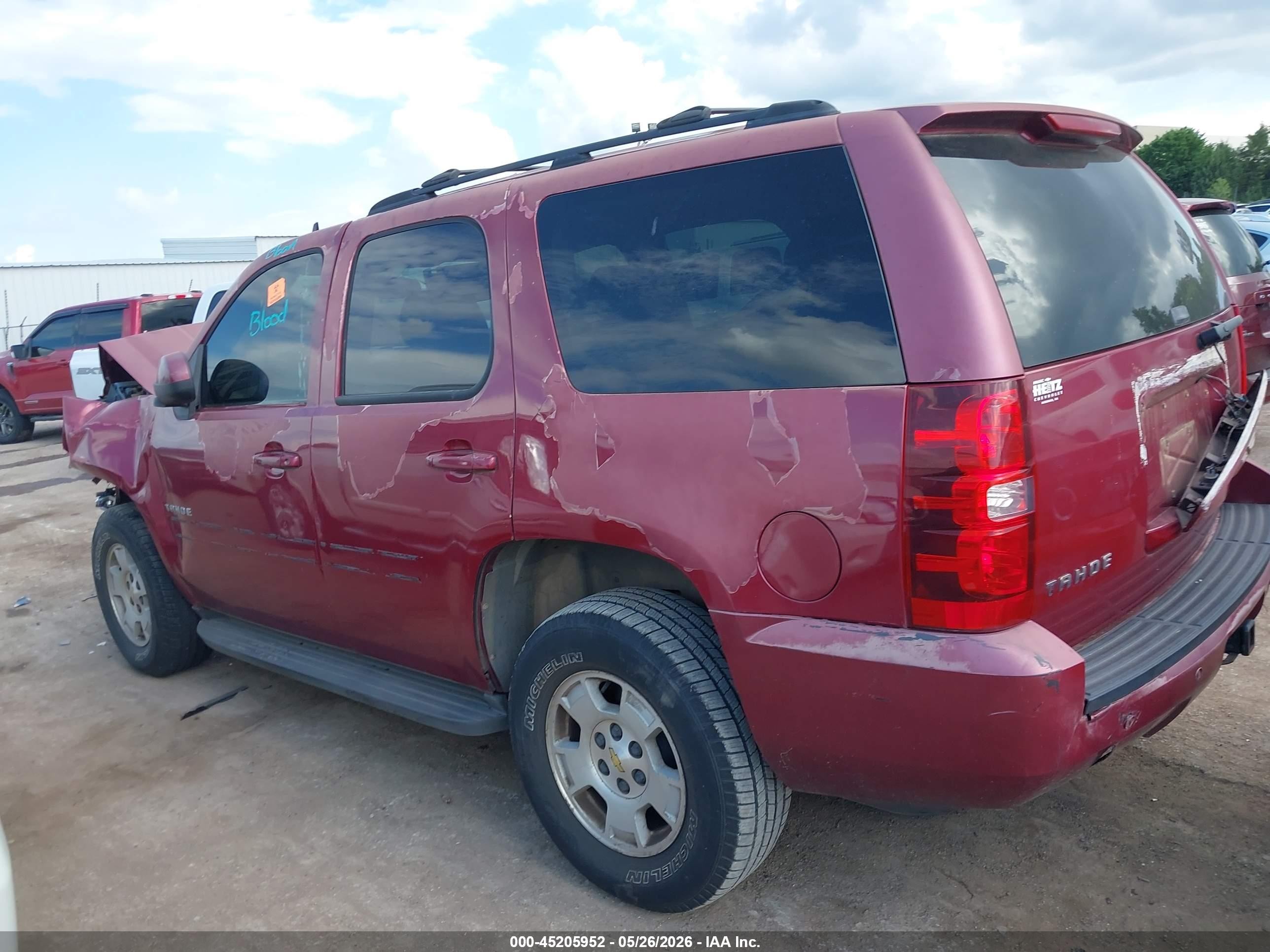 2007 Chevrolet Tahoe Lt Maroon vin: 1GNFC13J37R166781