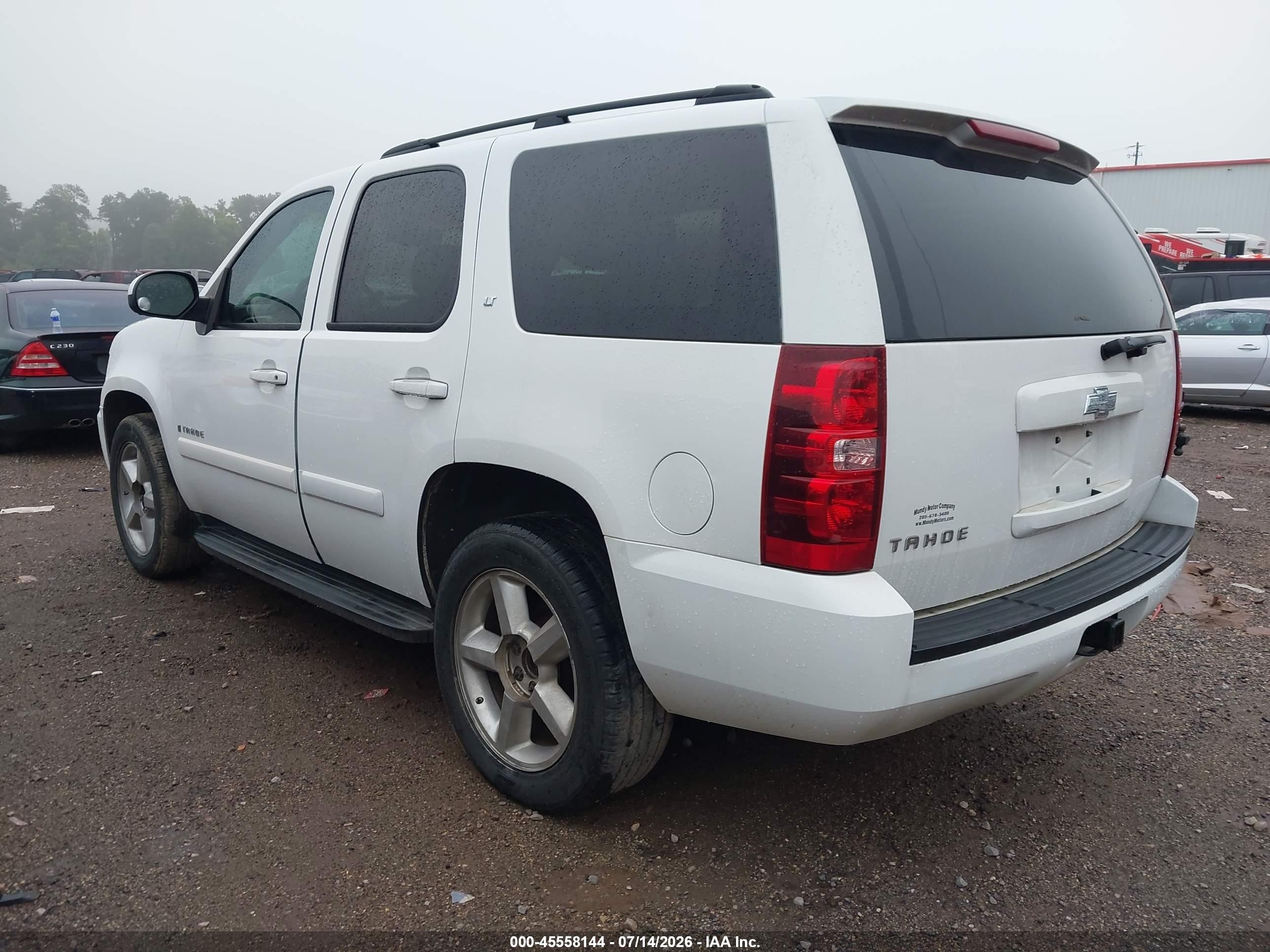 2007 Chevrolet Tahoe Lt White vin: 1GNFC13J37R234691