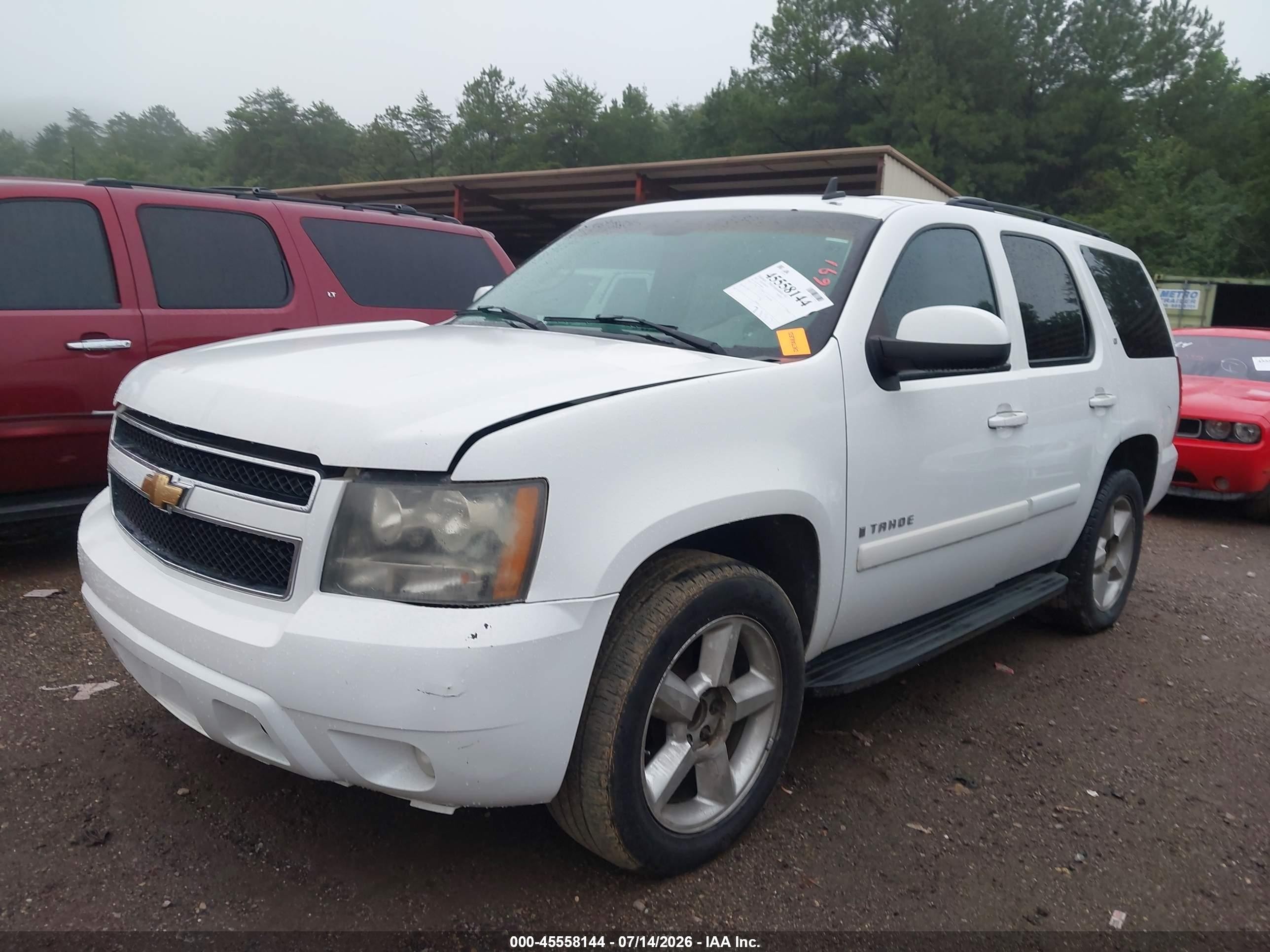 2007 Chevrolet Tahoe Lt White vin: 1GNFC13J37R234691