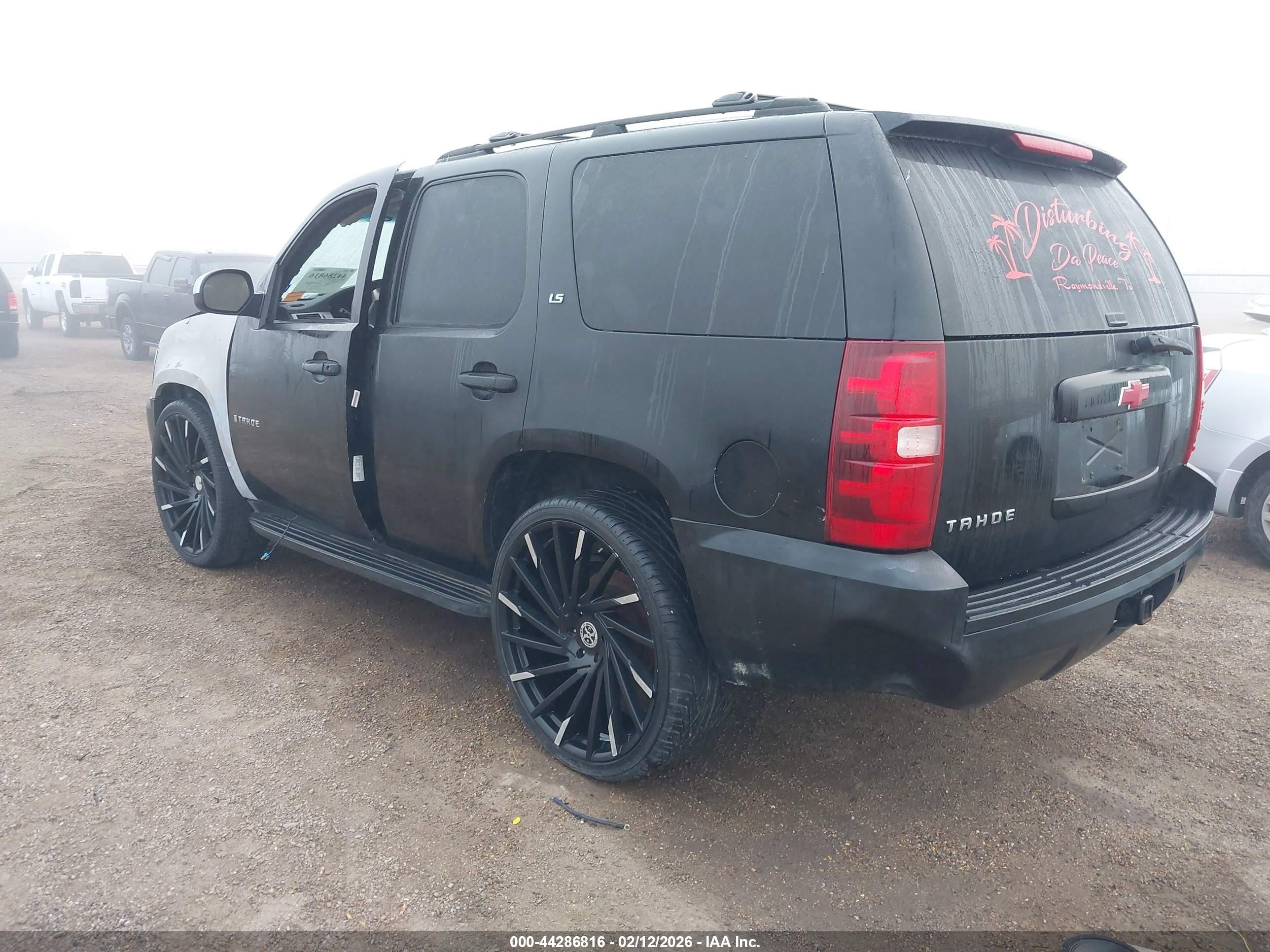 2007 Chevrolet Tahoe Ls Black vin: 1GNFC13J47R167843