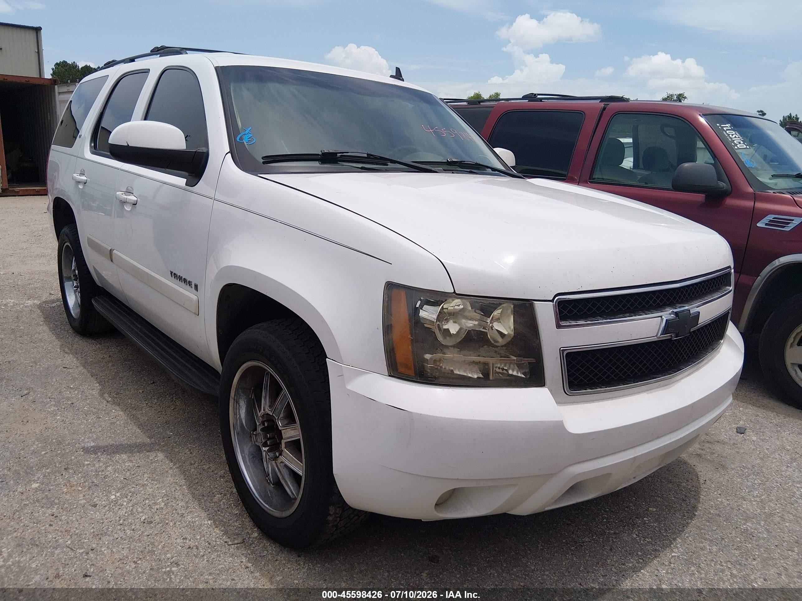 2007 Chevrolet Tahoe Lt White vin: 1GNFC13J47R371333