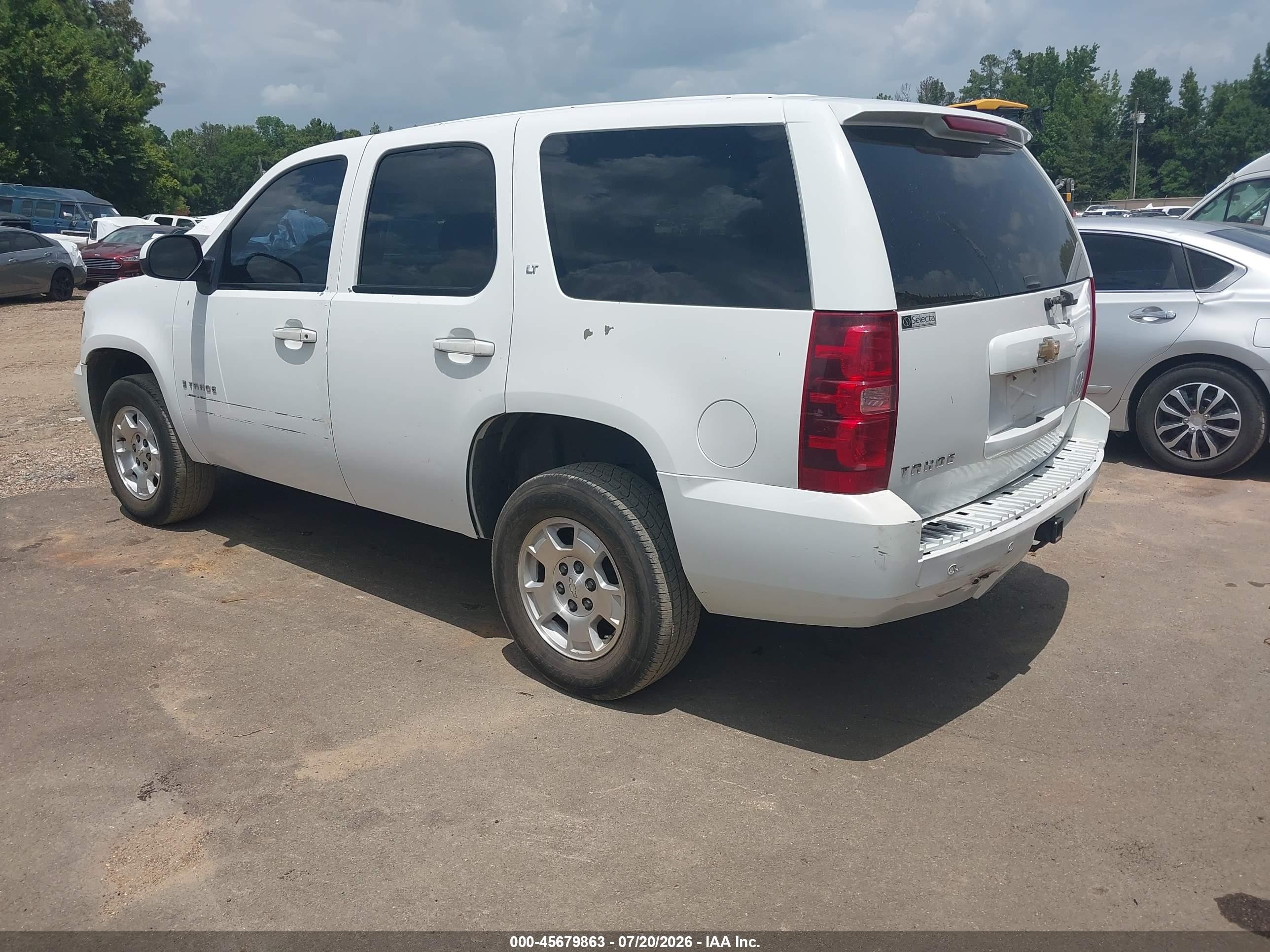 2007 Chevrolet Tahoe Lt White vin: 1GNFC13J77R115350