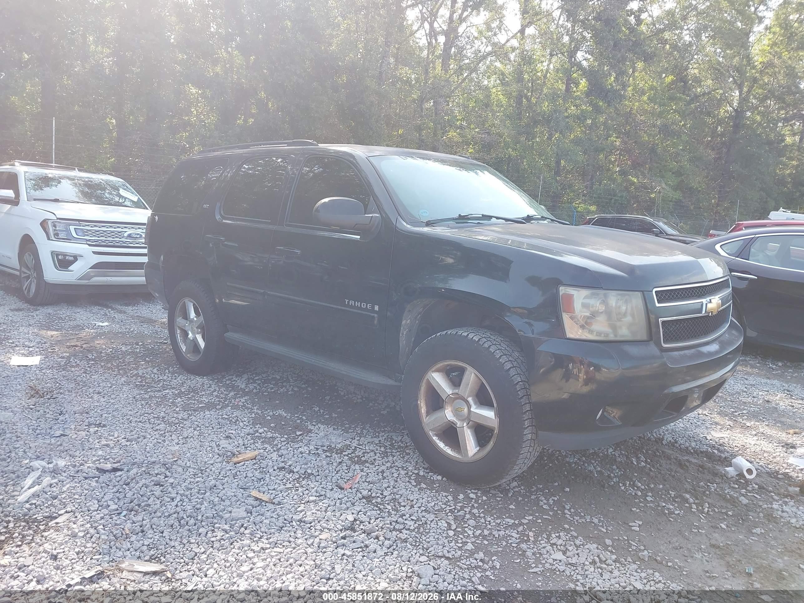 2007 Chevrolet Tahoe Lt Black vin: 1GNFC13J77R119155