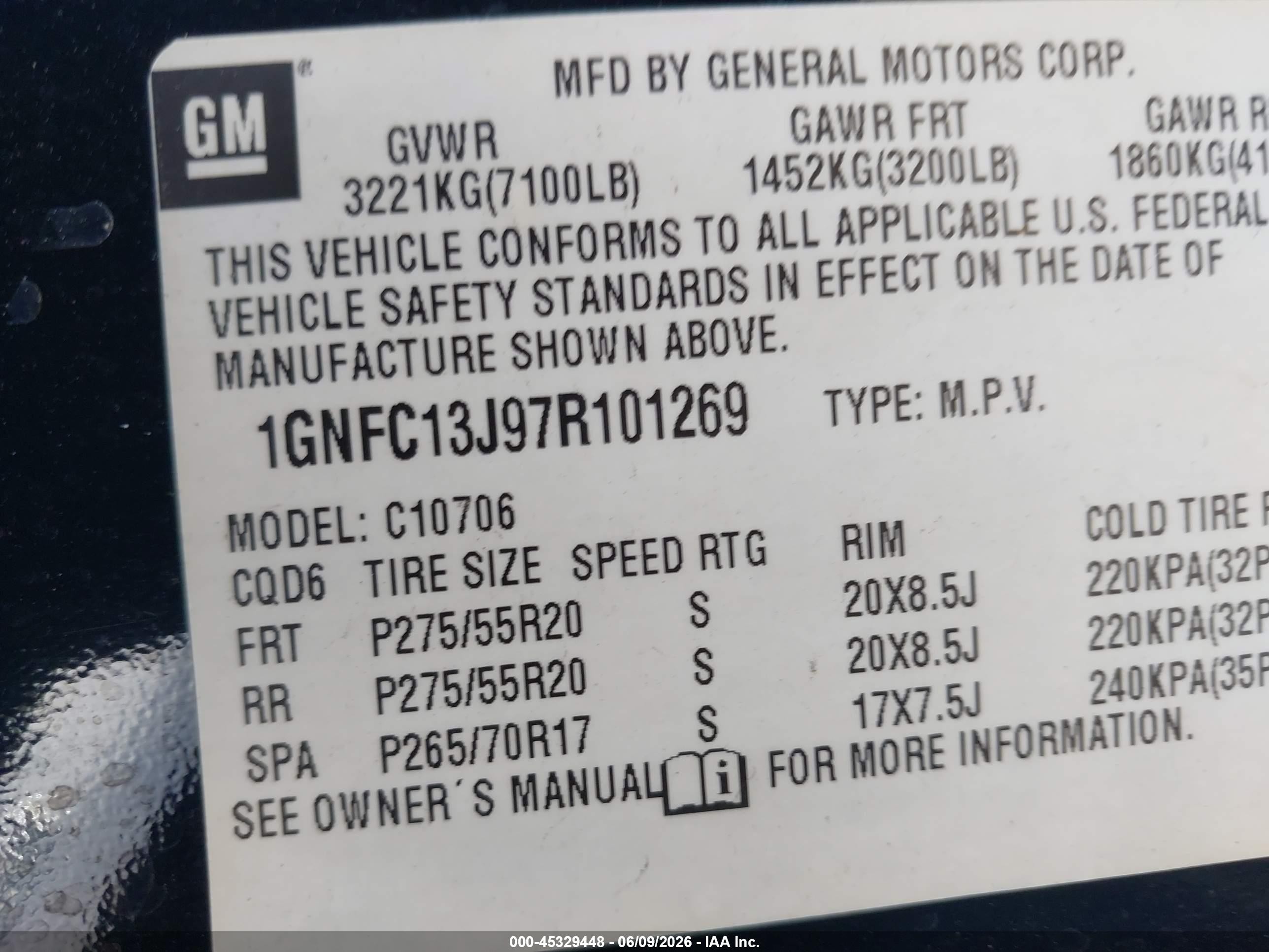 2007 Chevrolet Tahoe Lt Gray vin: 1GNFC13J97R101269