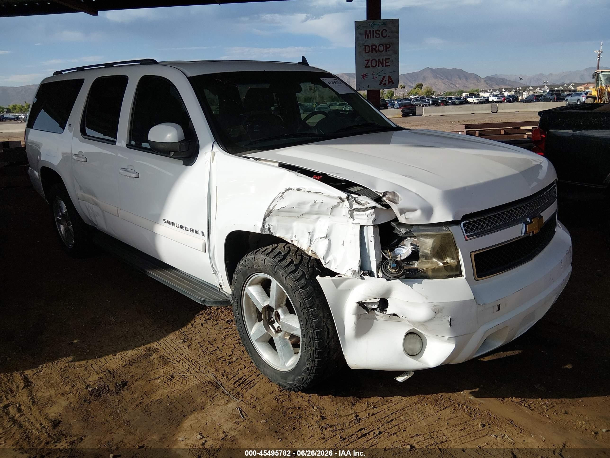 2008 Chevrolet Suburban 1500 Lt White vin: 1GNFC16008R238976