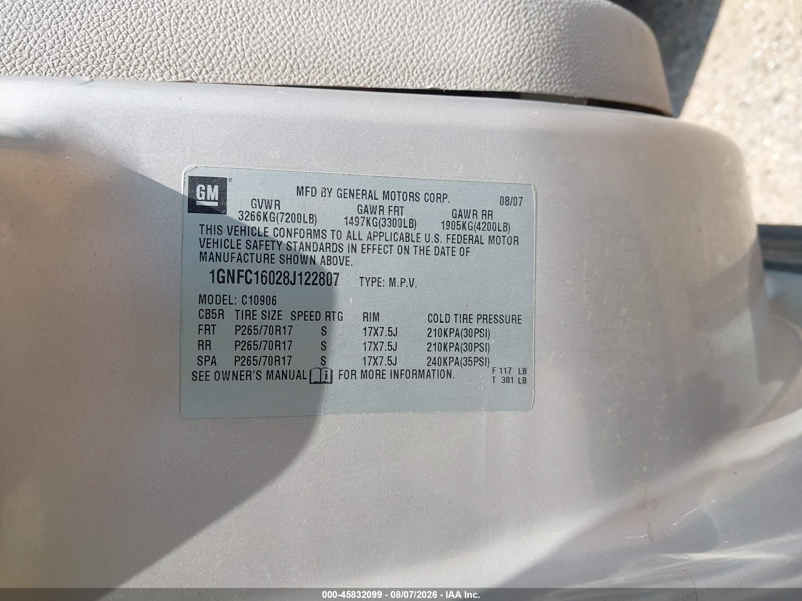 2008 Chevrolet Suburban 1500 Lt Silver vin: 1GNFC16028J122807