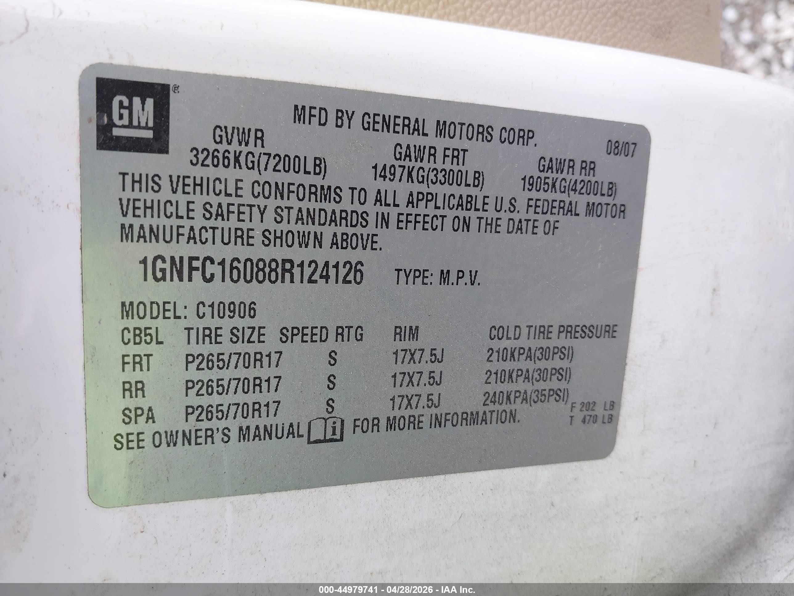 2008 Chevrolet Suburban 1500 Lt White vin: 1GNFC16088R124126