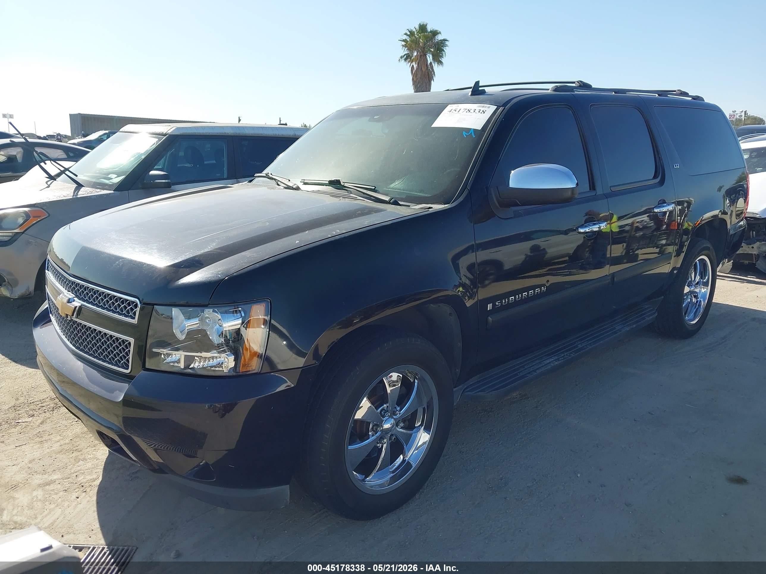 2008 Chevrolet Suburban 1500 Ltz Black vin: 1GNFC16J28R240303