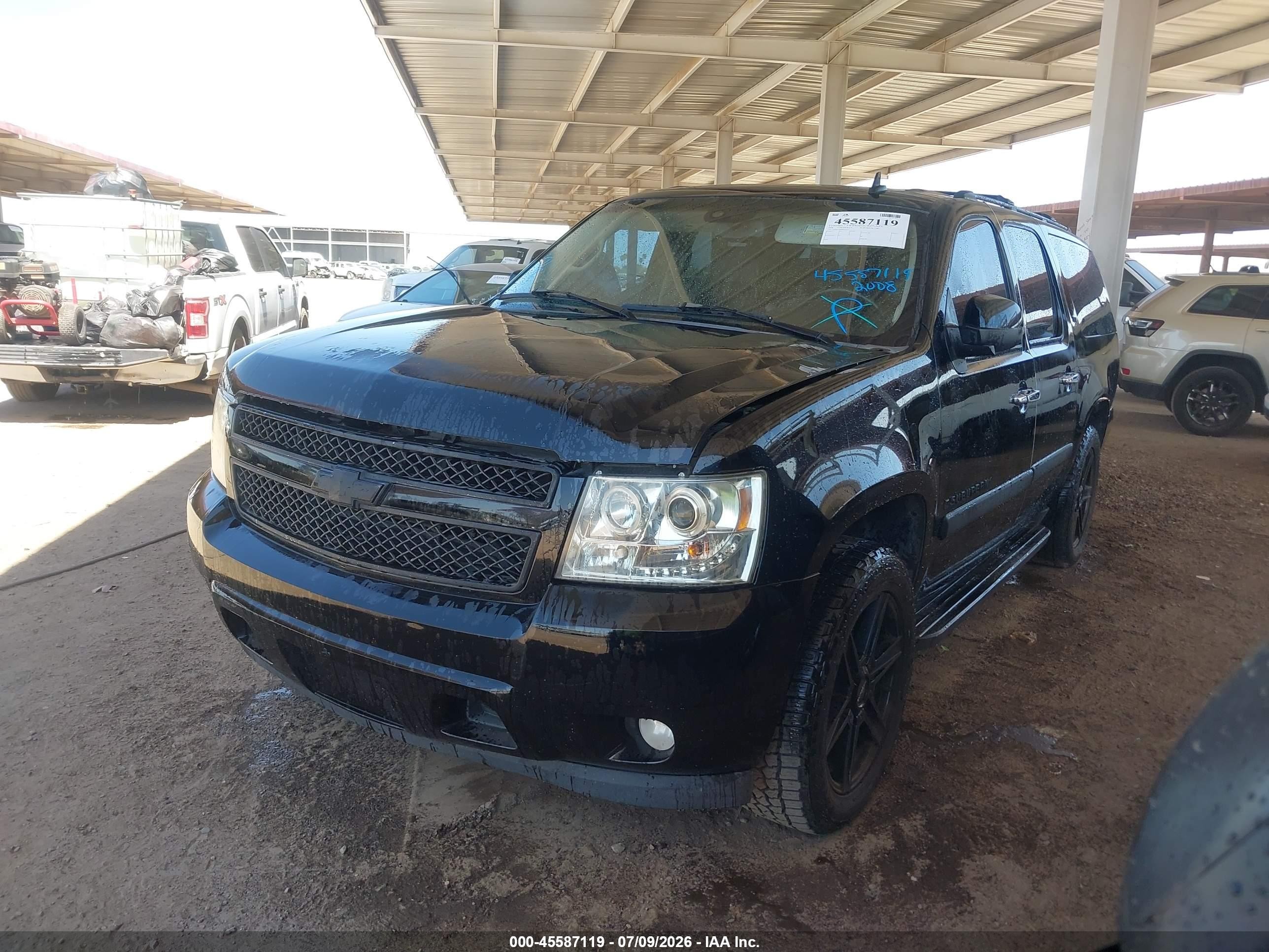 2008 Chevrolet Suburban 1500 Ltz Black vin: 1GNFC16J48R132717
